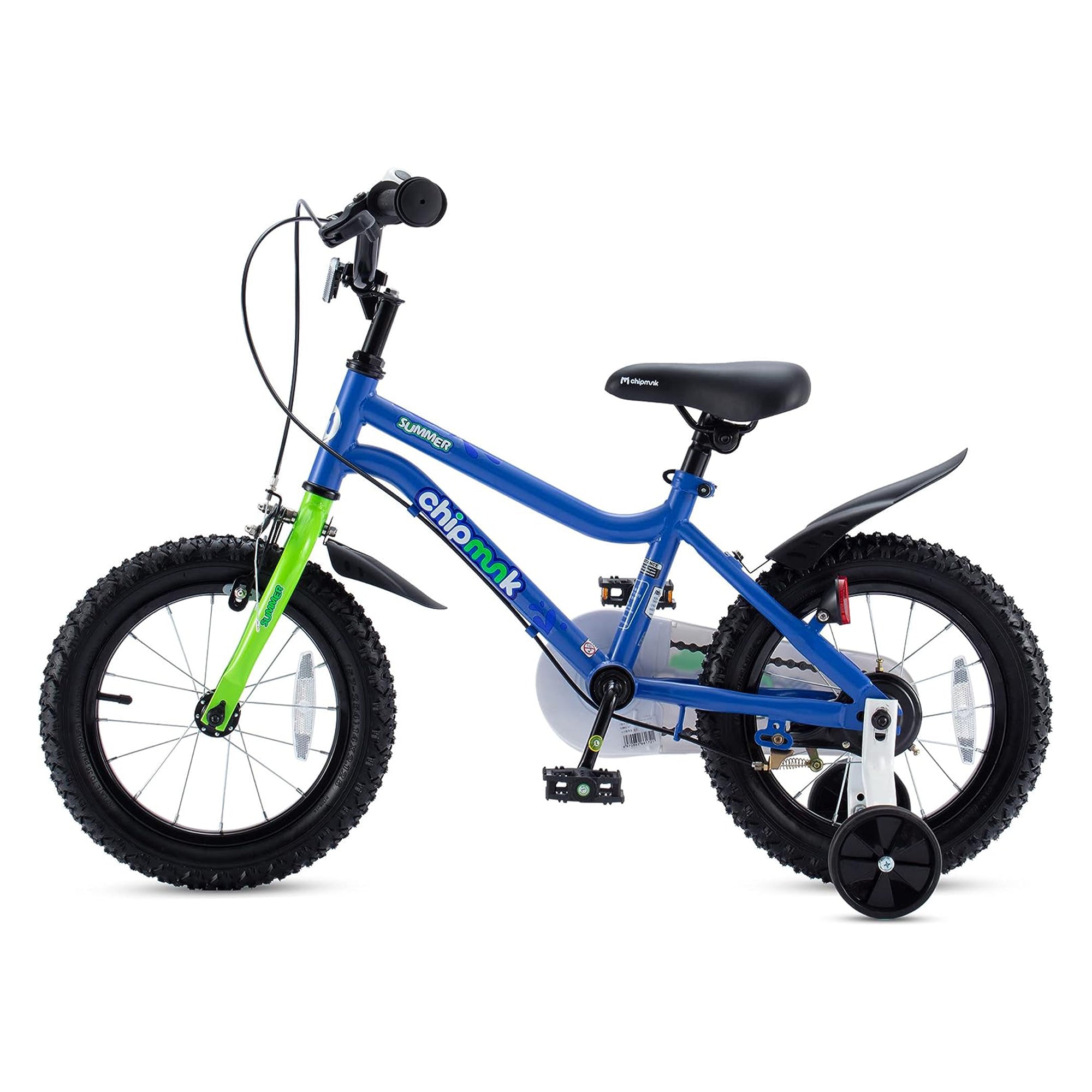 RoyalBaby Chipmunk 12" Toddler Kids Bike with Training Wheels & Bell, Blue - Smart-nests