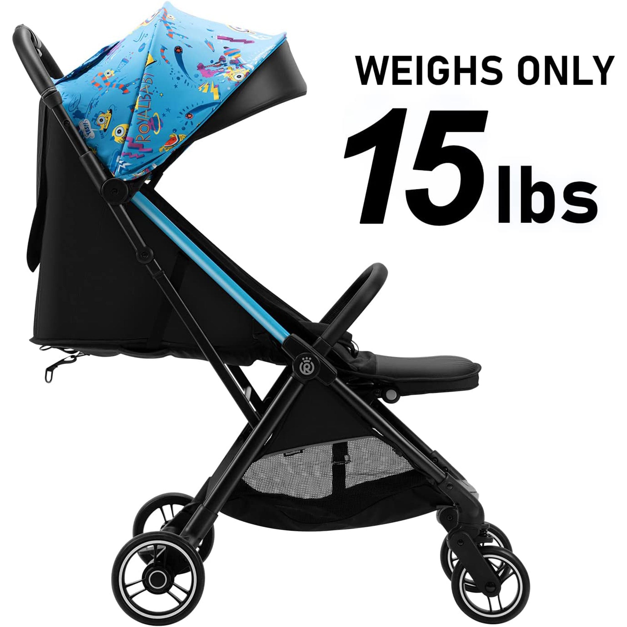 RoyalBaby 360 Classic Seat Compact Fold Portable Travel Stroller, Black/Blue - Smart-nests