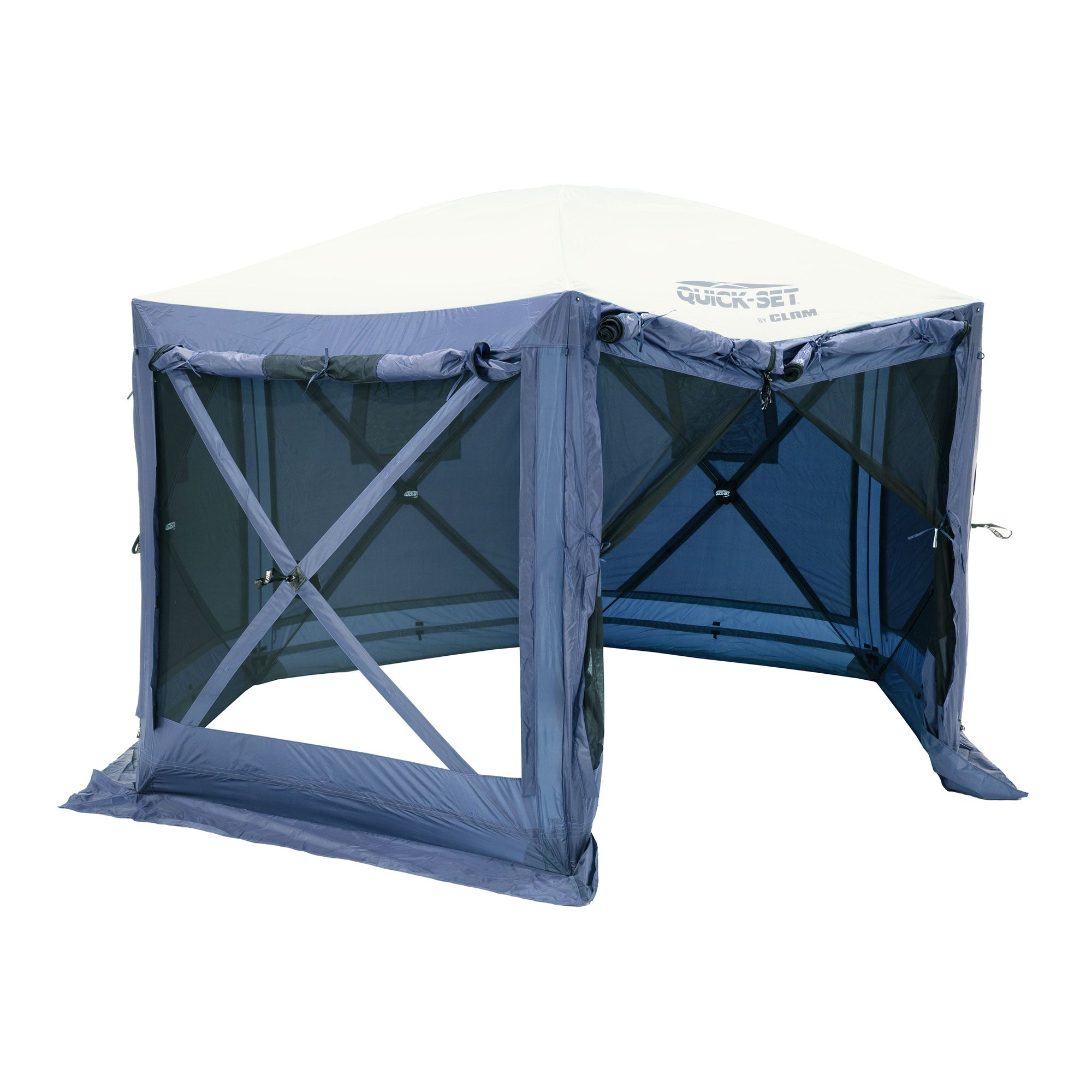 CLAM Quick-Set Pavilion 12.5 x 12.5 Ft Portable Outdoor Canopy Shelter, Blue - Smart-nests
