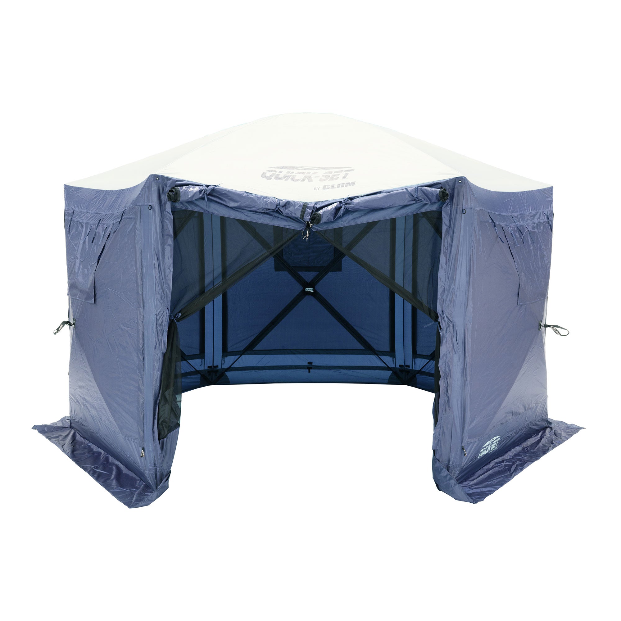 CLAM Quick-Set Pavilion 12.5 x 12.5 Ft Portable Outdoor Canopy Shelter, Blue - Smart-nests