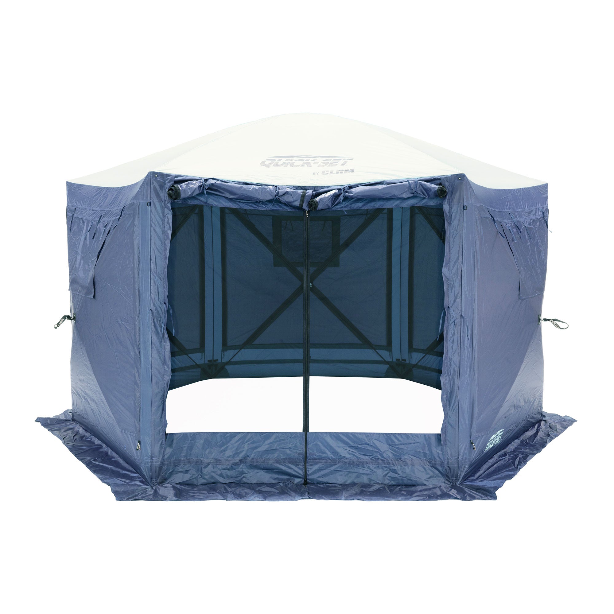 CLAM Quick-Set Pavilion 12.5 x 12.5 Ft Portable Outdoor Canopy Shelter, Blue - Smart-nests