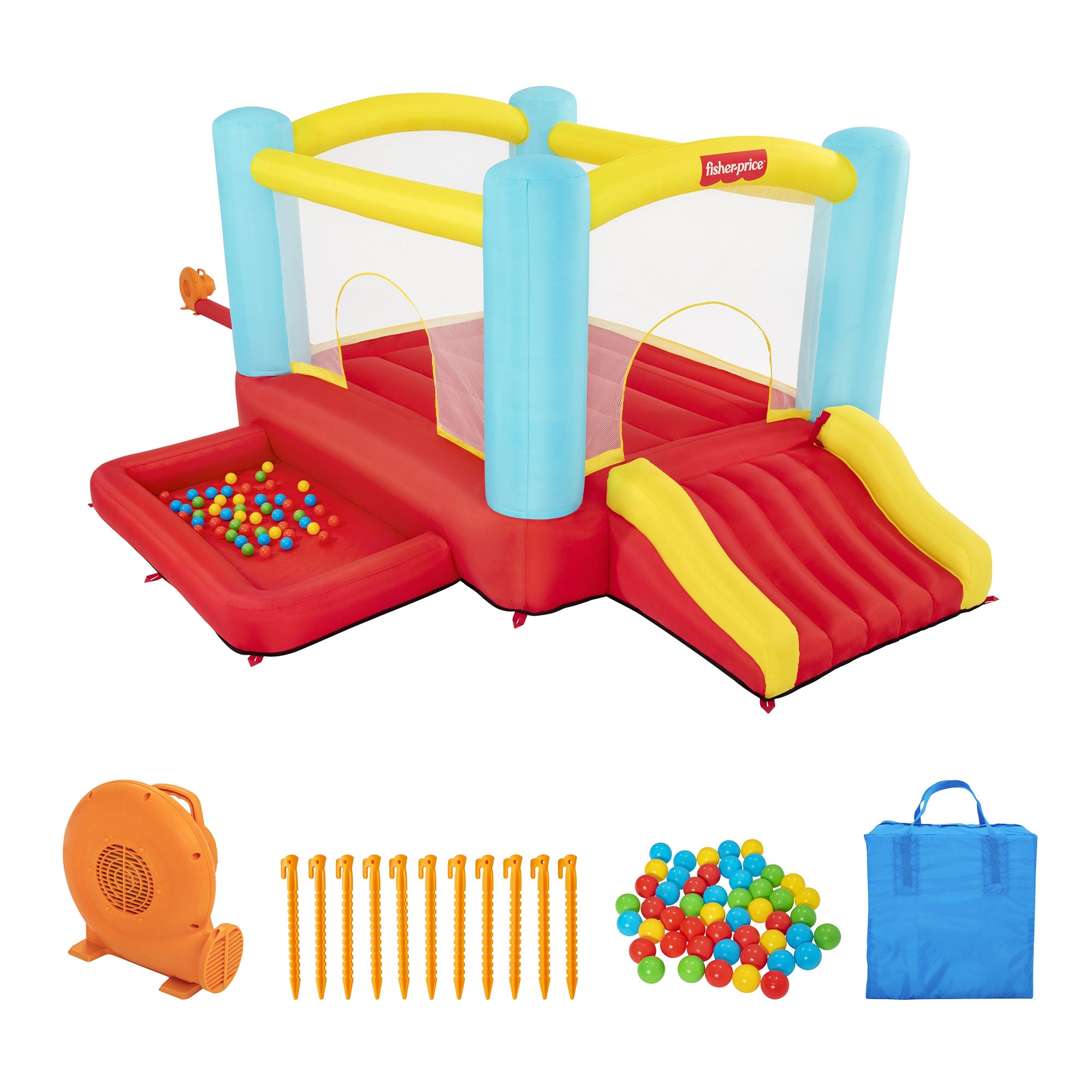 Fisher-Price  Bouncemania 12 Foot Mega Bouncer with Slide & 50 Play Balls - Smart-nests