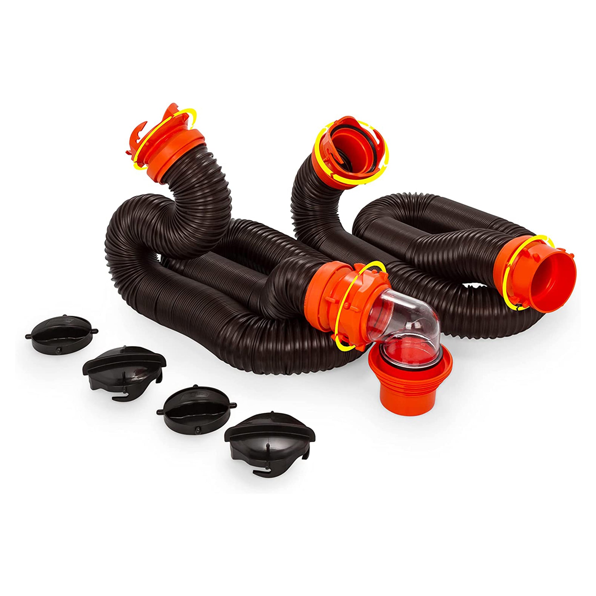 Camco RhinoFLEX 20 Foot RV Sewer Hose Kit with Pre Attached Bayonet Fittings - Smart-nests