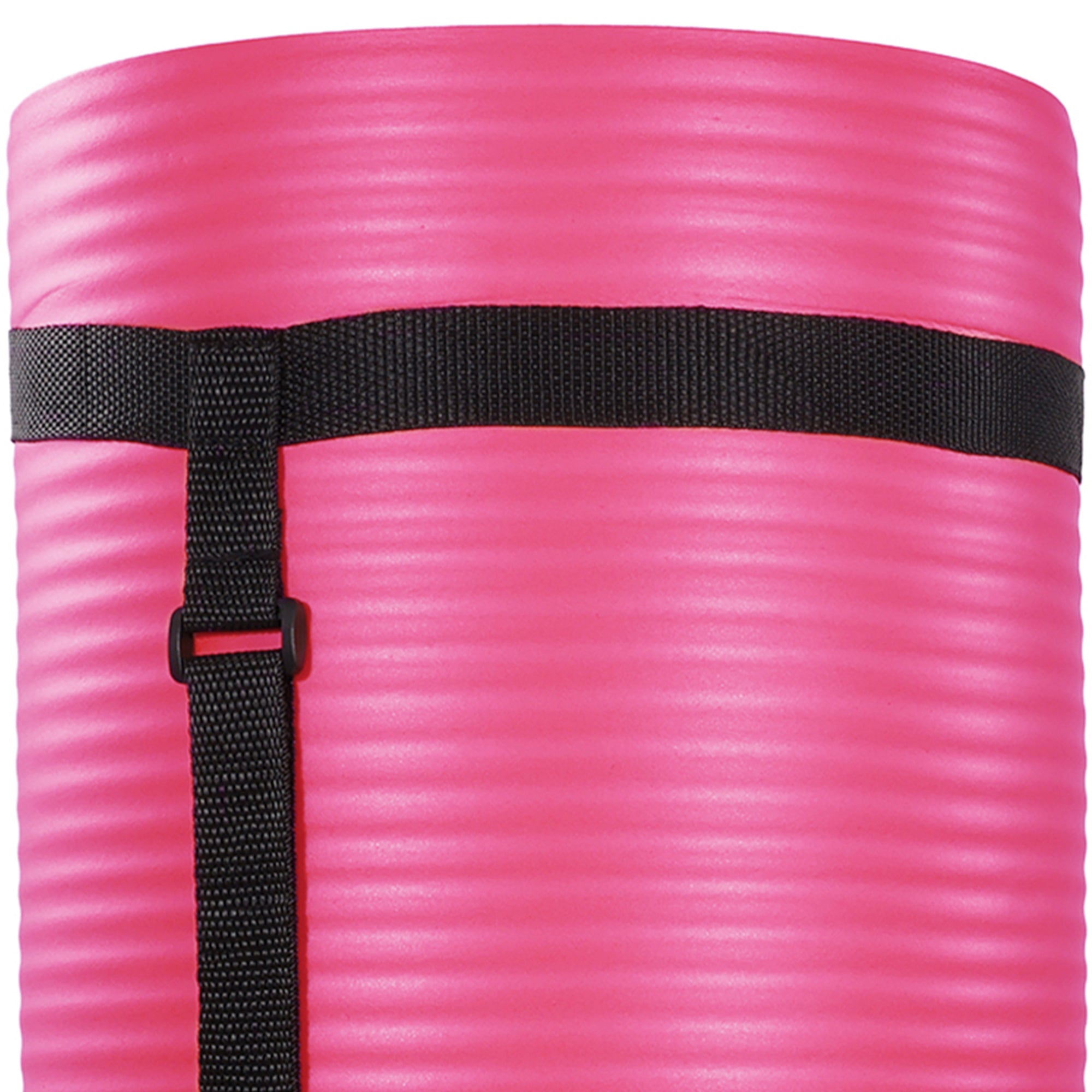 BalanceFrom Fitness 1" Extra Thick Yoga Mat w/Knee Pad and Carrying Strap, Pink - Smart-nests