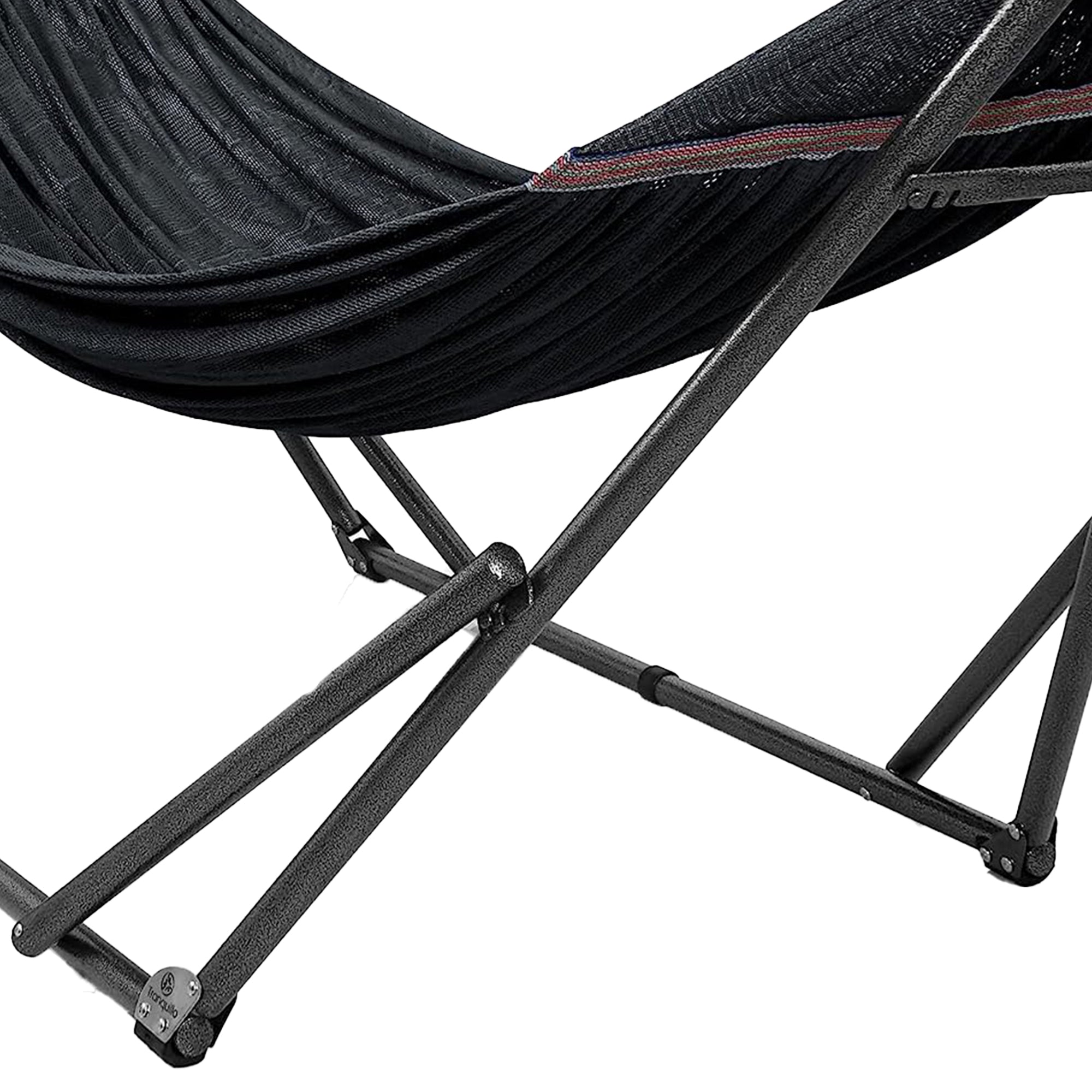 Tranquillo Universal 106.5" Double Hammock with Adjustable Stand and Bag, Black - Smart-nests