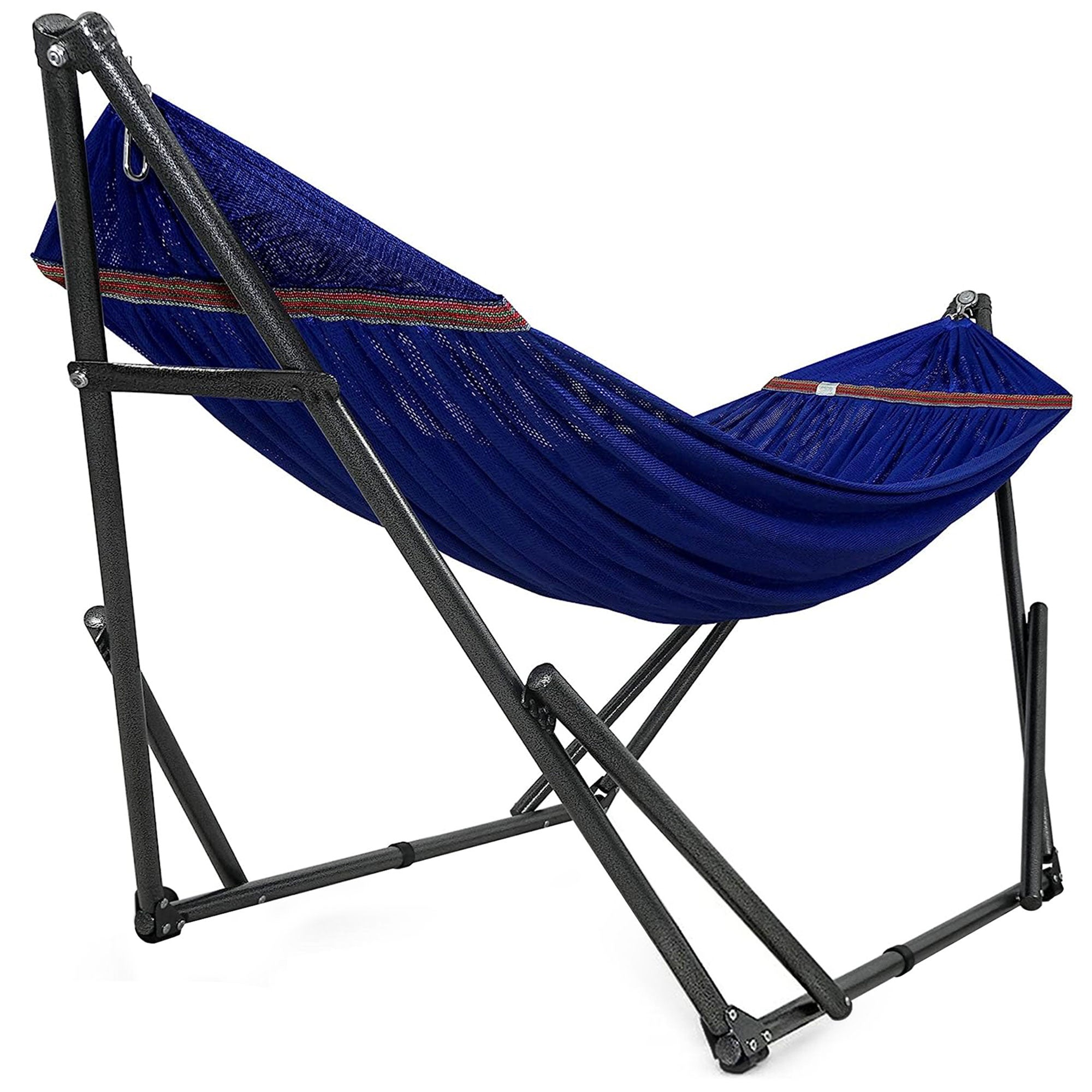 Tranquillo Universal 116" Double Hammock with Adjustable Stand and Bag, Blue - Smart-nests