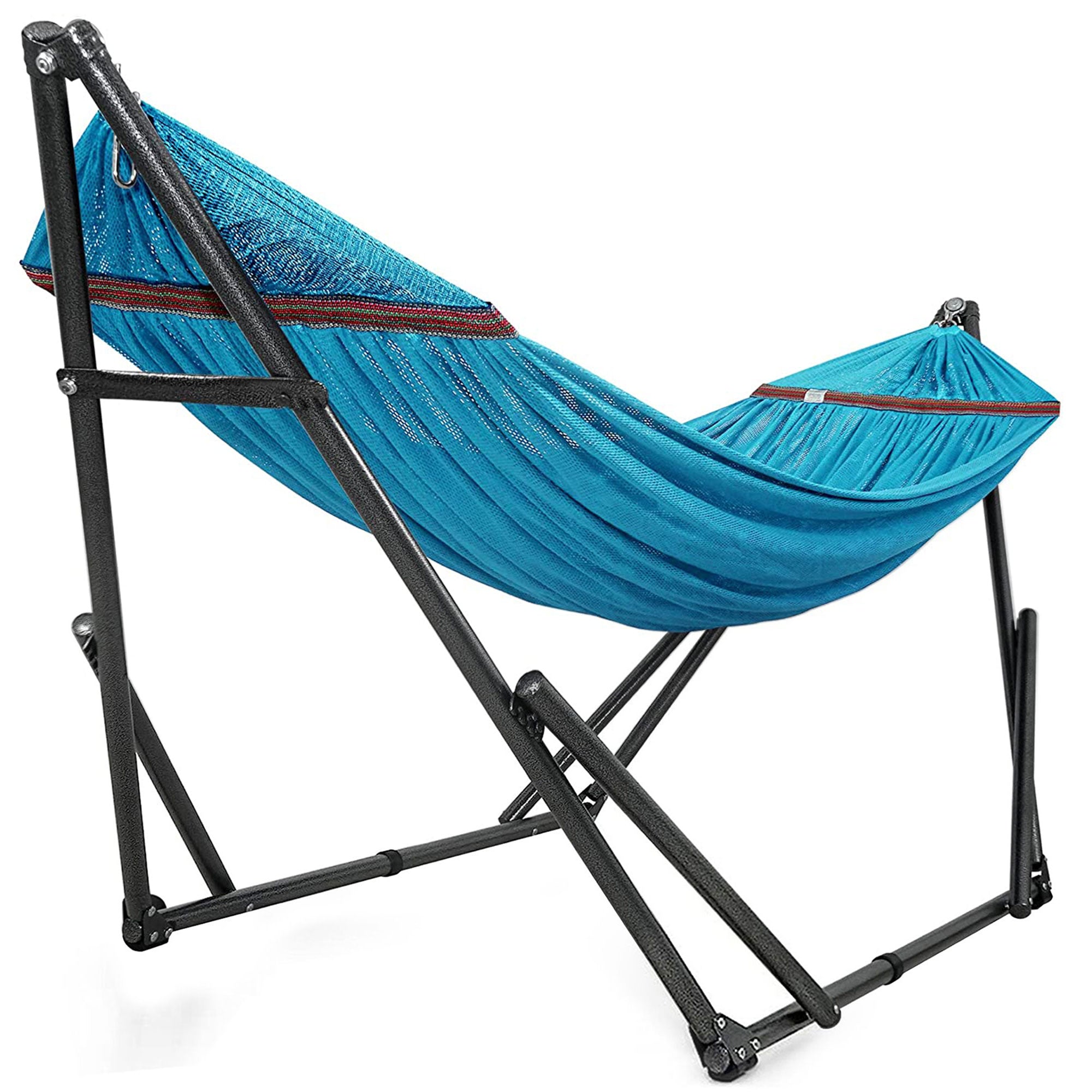 Tranquillo Universal 116" Double Hammock with Adjustable Stand and Bag, Sky Blue - Smart-nests