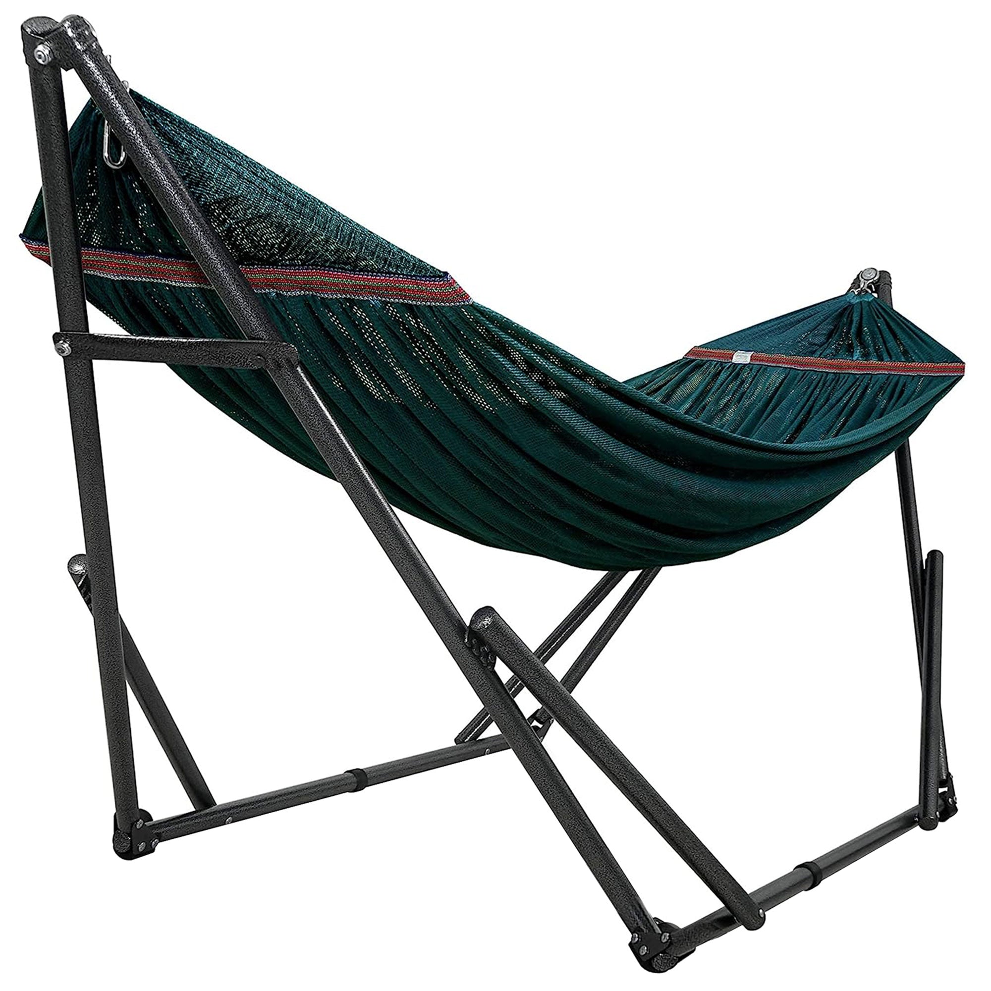 Tranquillo Universal 116" Double Hammock with Adjustable Stand and Bag, Peacock - Smart-nests