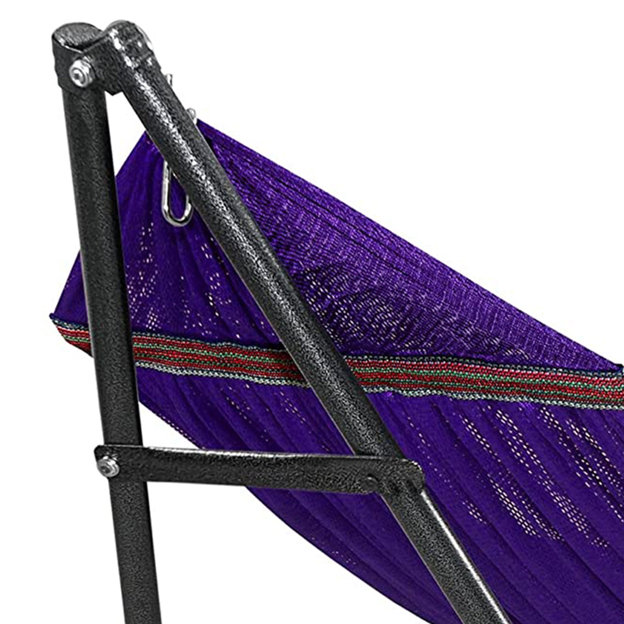 Tranquillo Universal 116" Double Hammock with Adjustable Stand and Bag, Purple - Smart-nests