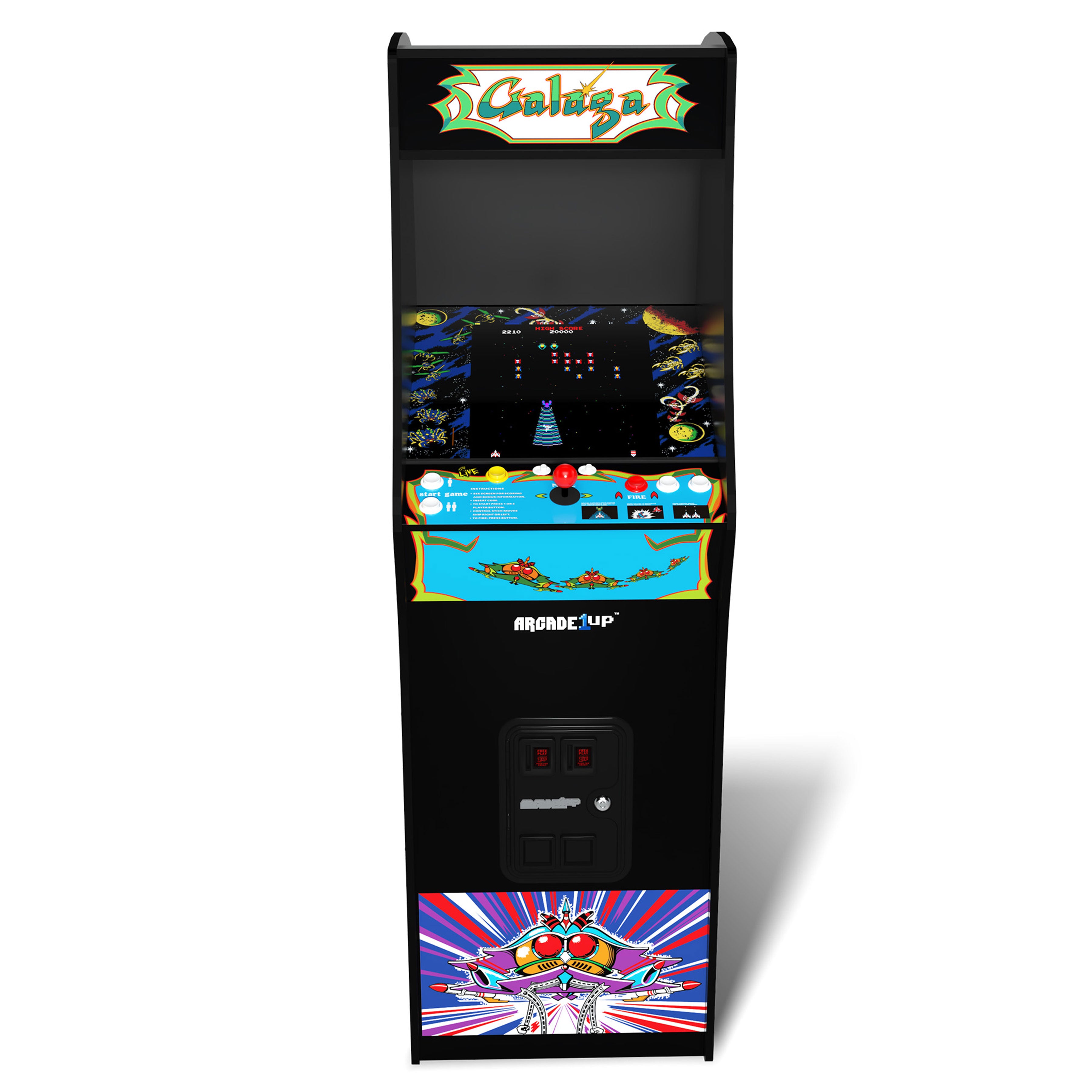 Arcade1Up GALAGA Deluxe 14 in 1 Arcade Game Machine 5-Foot Stand-Up Cabinet - Smart-nests