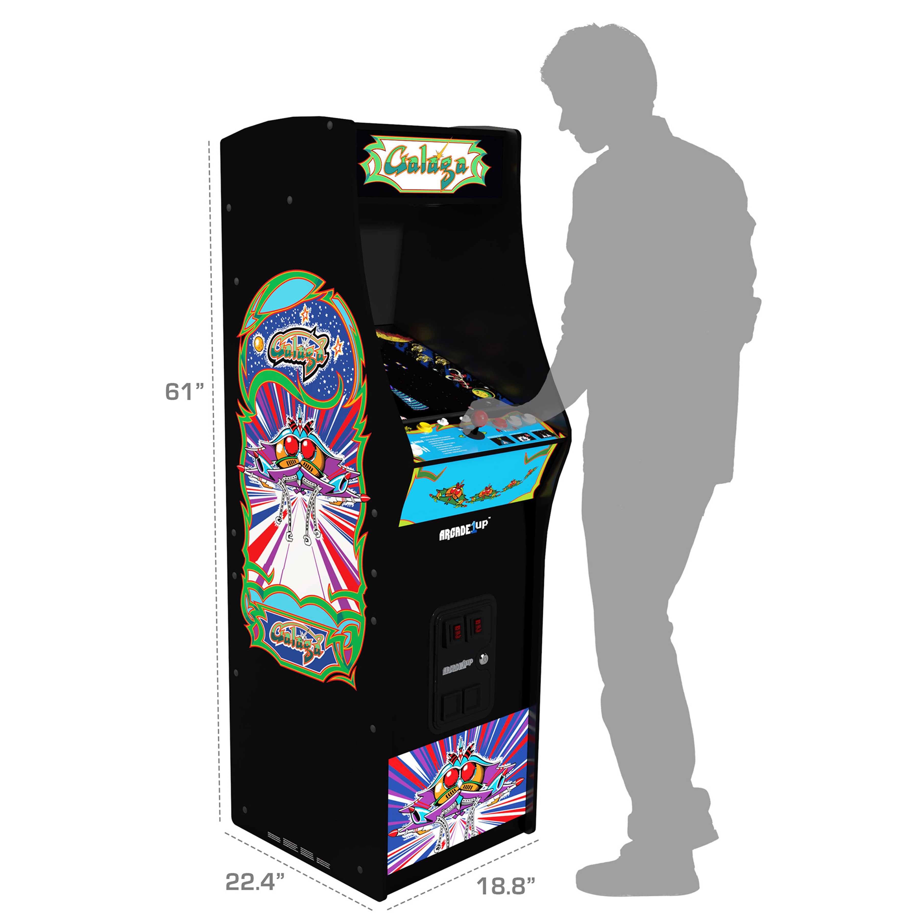 Arcade1Up GALAGA Deluxe 14 in 1 Arcade Game Machine 5-Foot Stand-Up Cabinet - Smart-nests