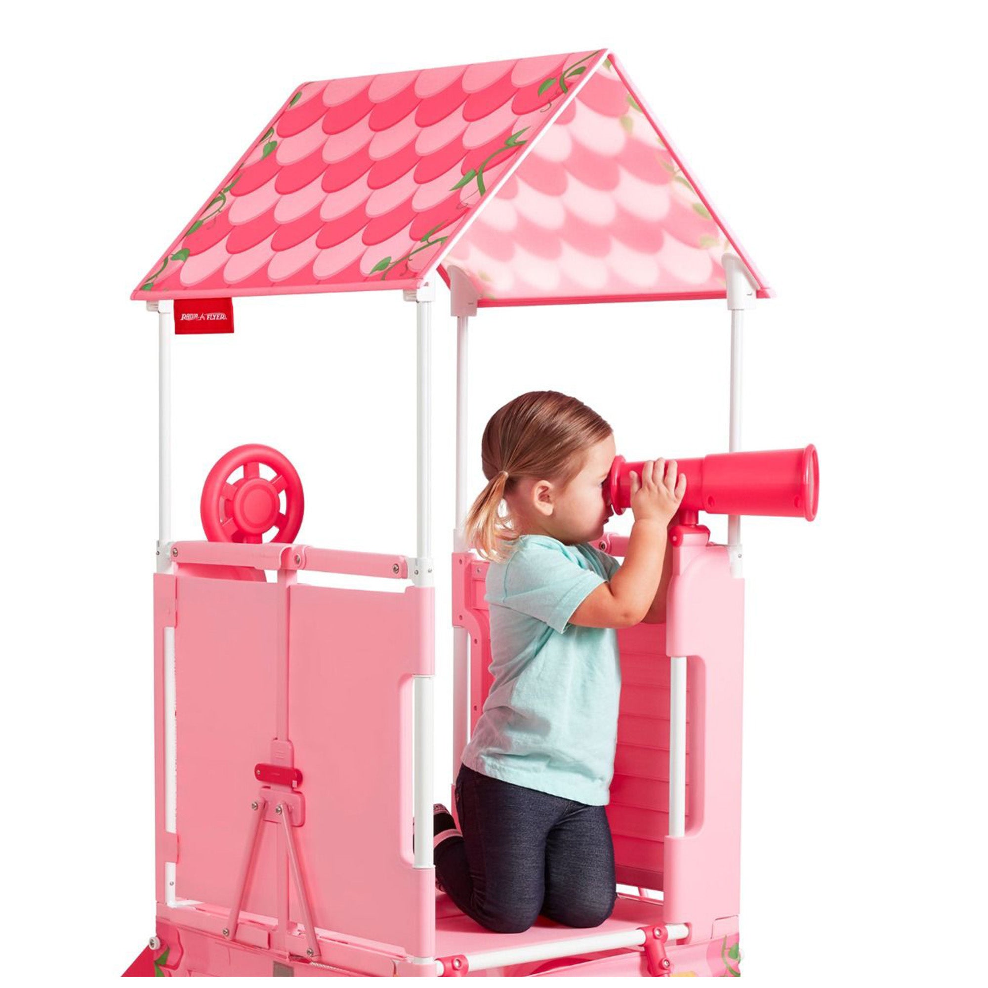 Radio Flyer Play & Fold Away Princess Castle Toy Slide Toddler Playhouse, Pink - Smart-nests