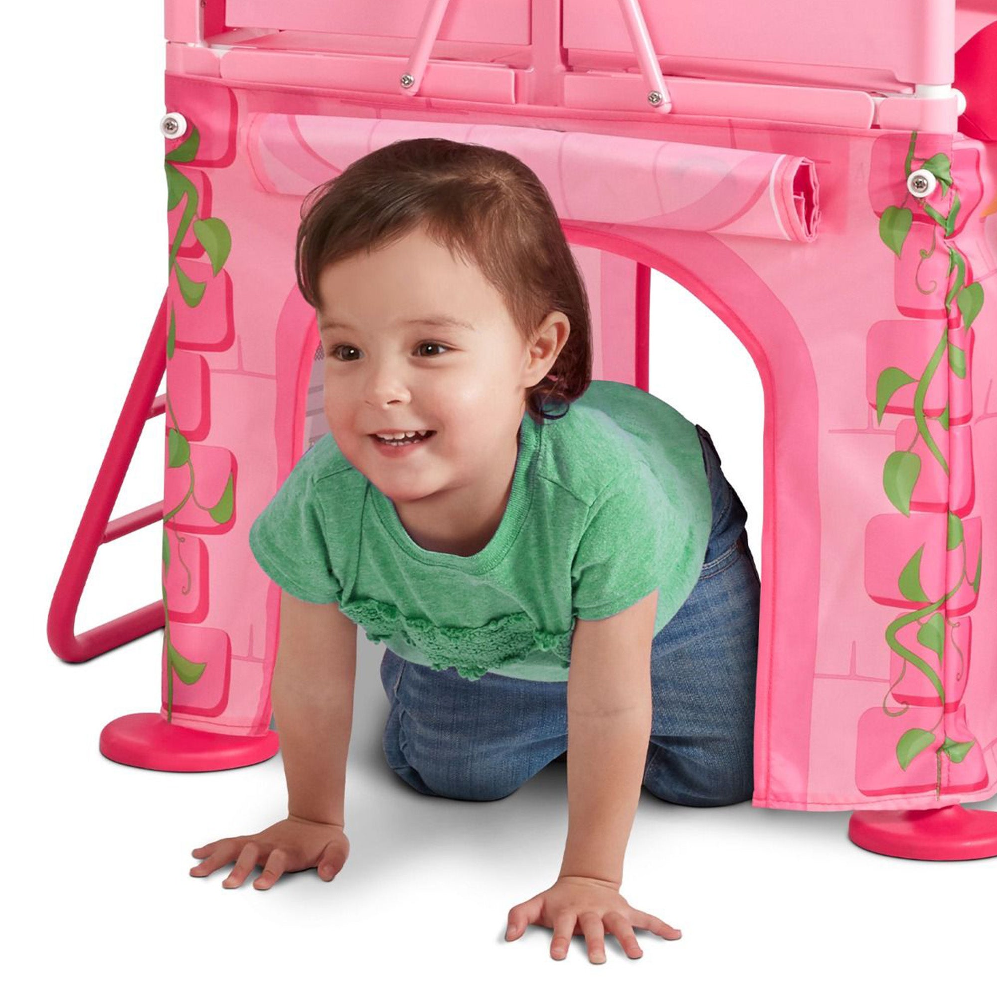 Radio Flyer Play & Fold Away Princess Castle Toy Slide Toddler Playhouse, Pink - Smart-nests