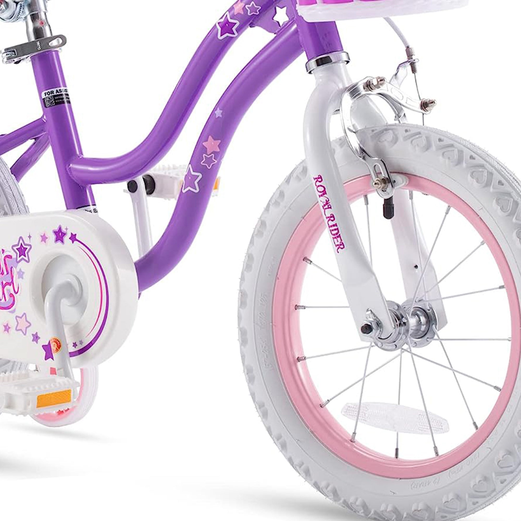 RoyalBaby Stargirl 16" Kids Bicycle with Kickstand and Training Wheels, Purple - Smart-nests