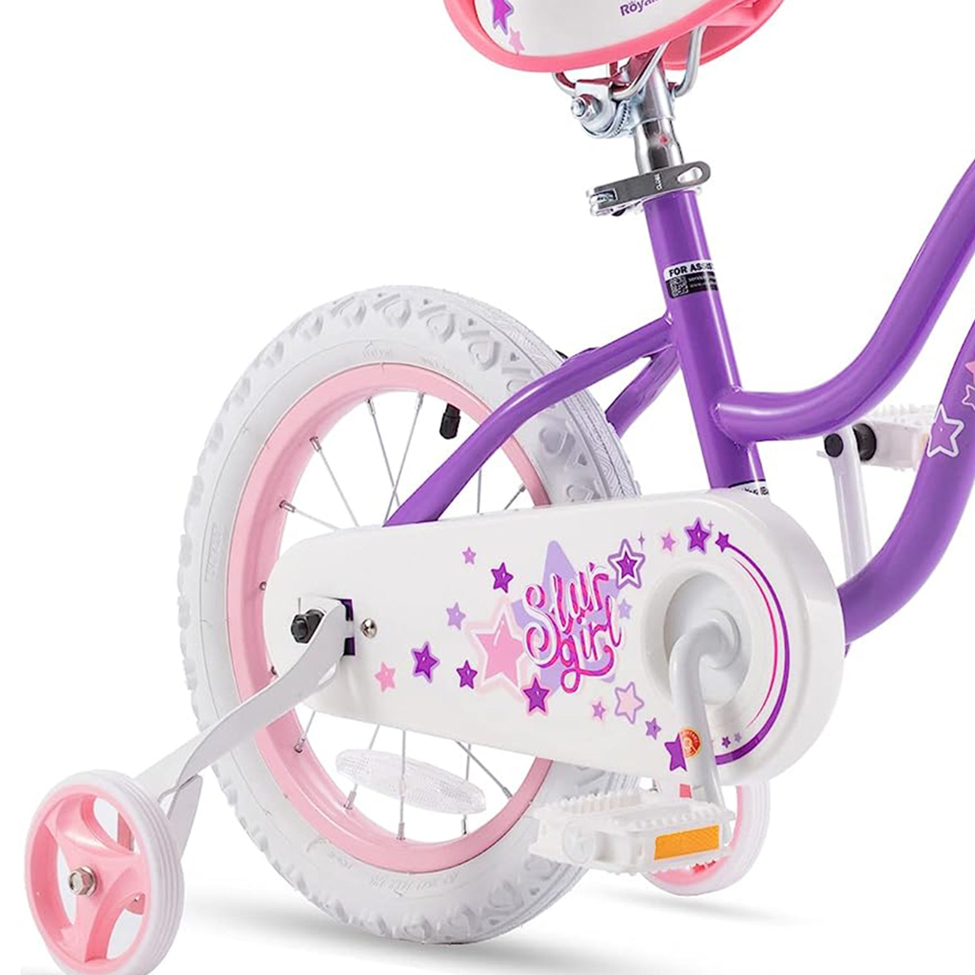 RoyalBaby Stargirl 16" Kids Bicycle with Kickstand and Training Wheels, Purple - Smart-nests
