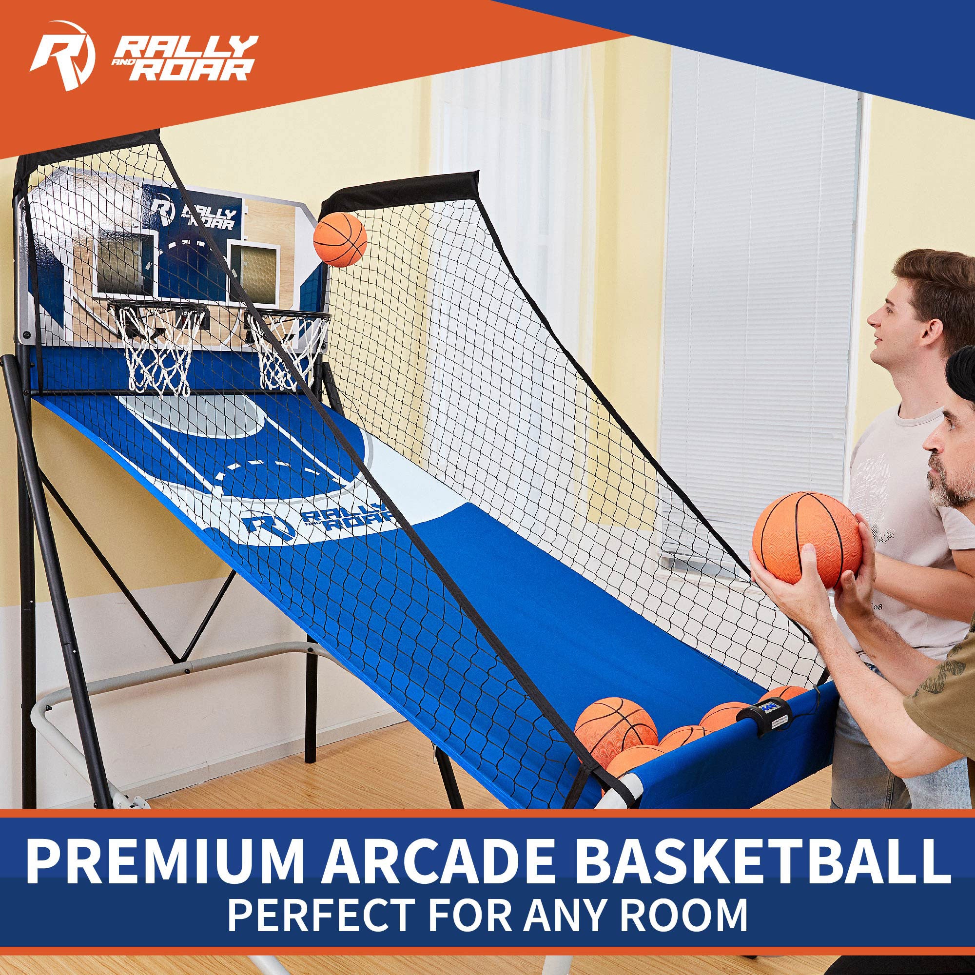 Lancaster Gaming Company Rally and Roar Premium Home Dual Shot Basketball Game - Smart-nests