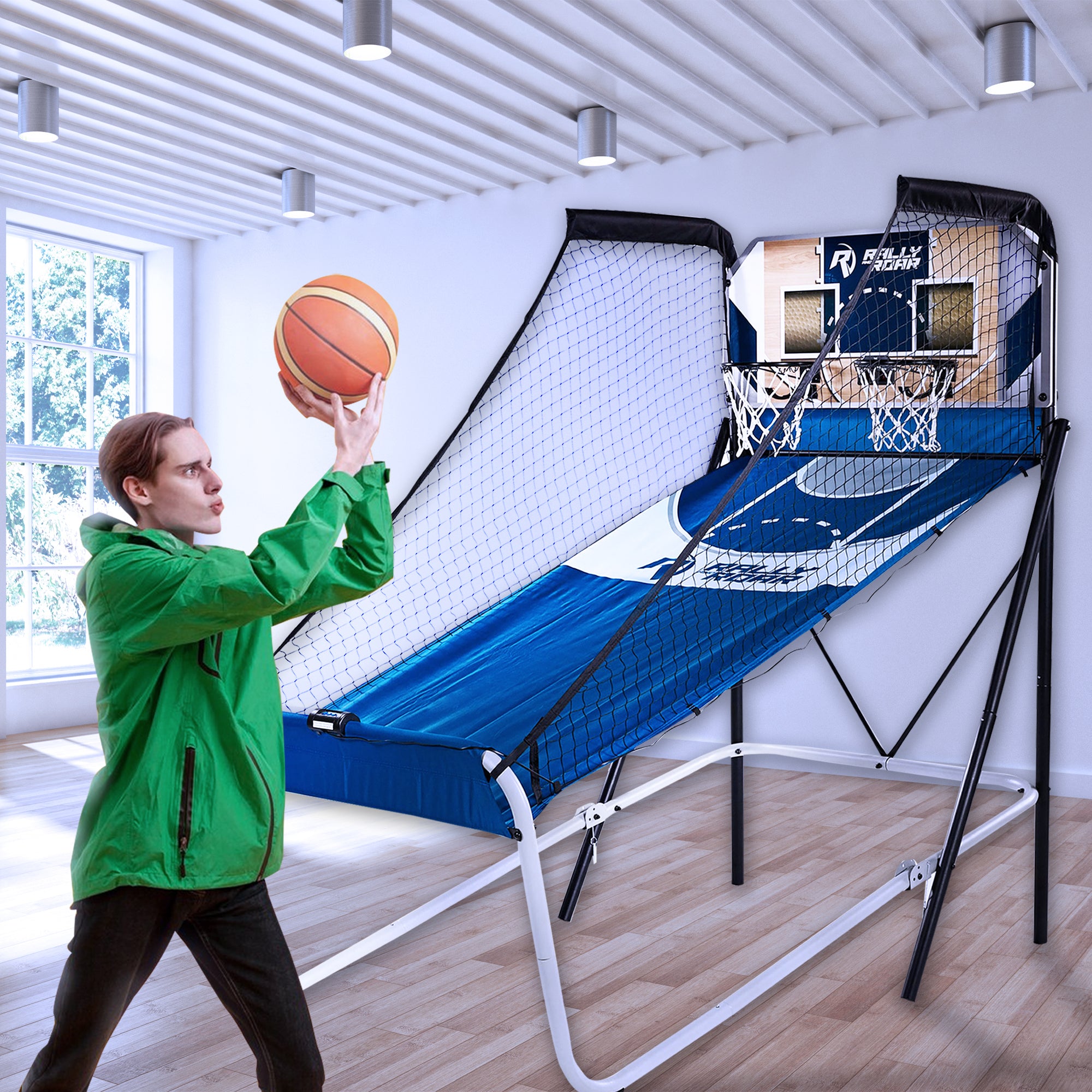 Lancaster Gaming Company Rally and Roar Premium Home Dual Shot Basketball Game - Smart-nests