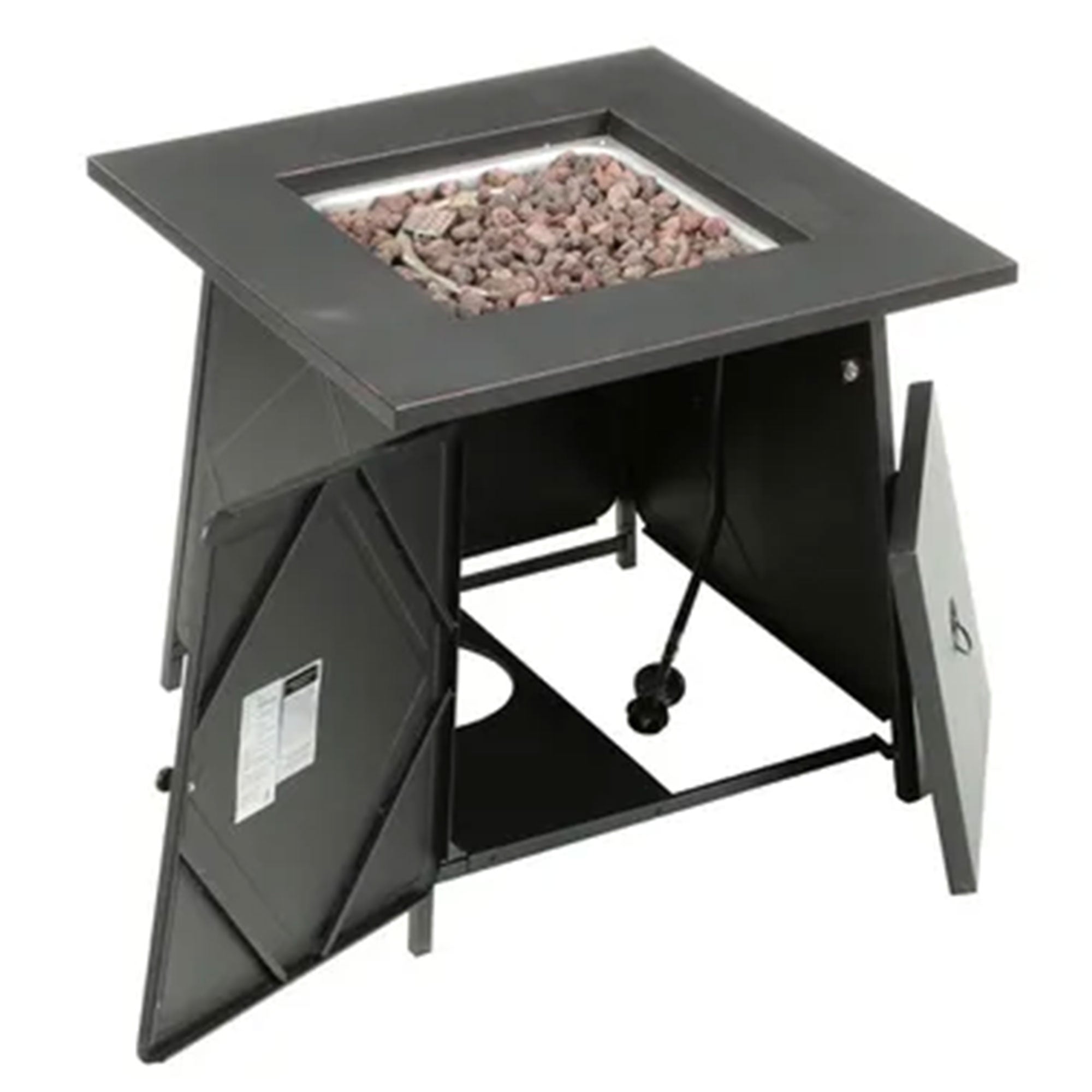 Four Seasons Courtyard Dual Heat 50,000 BTU Square Gas Tabletop Outdoor Fire Pit - Smart-nests