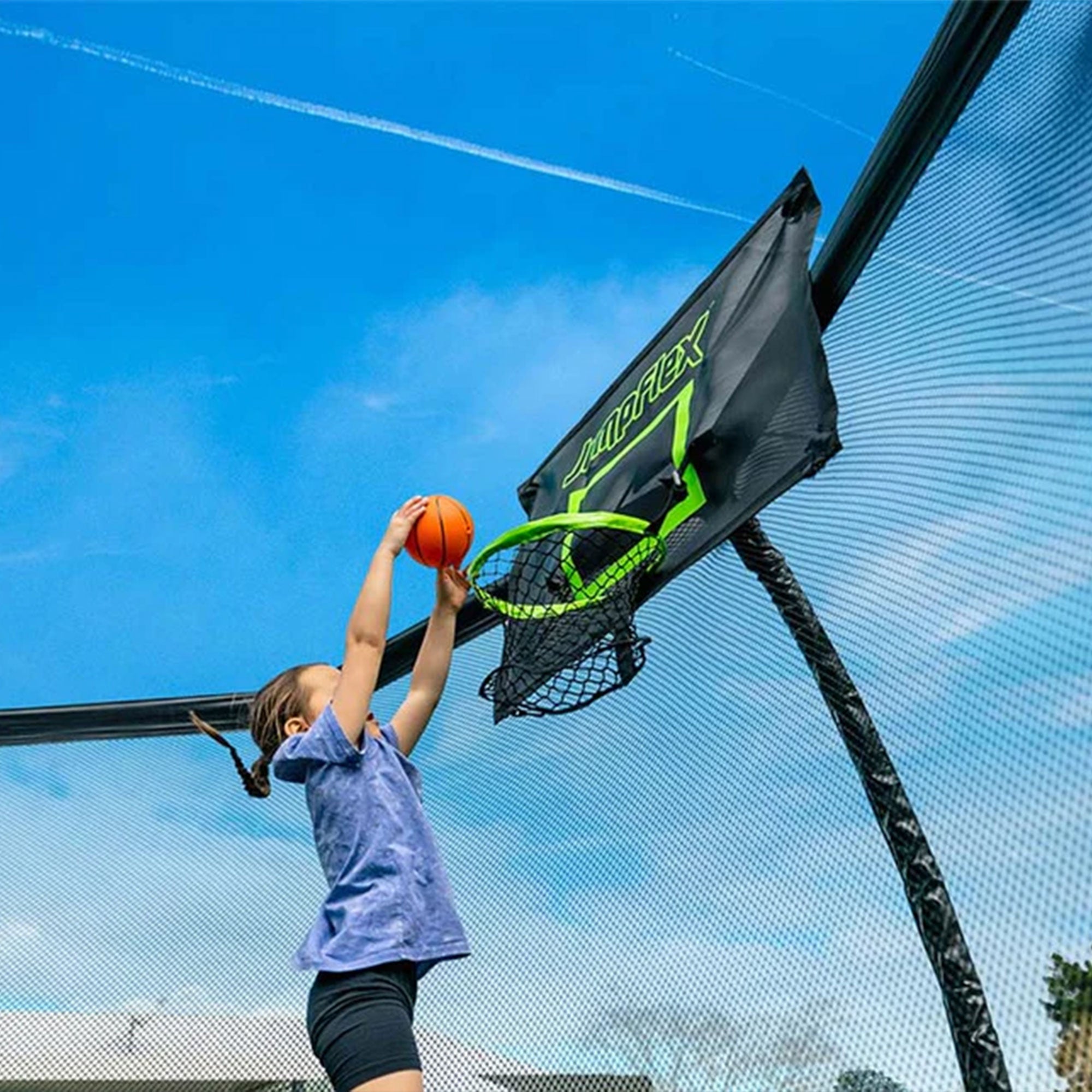 JumpFlex PROJAM Basketball Hoop and Net Attachment for JumpFlex HERO Trampolines - Smart-nests