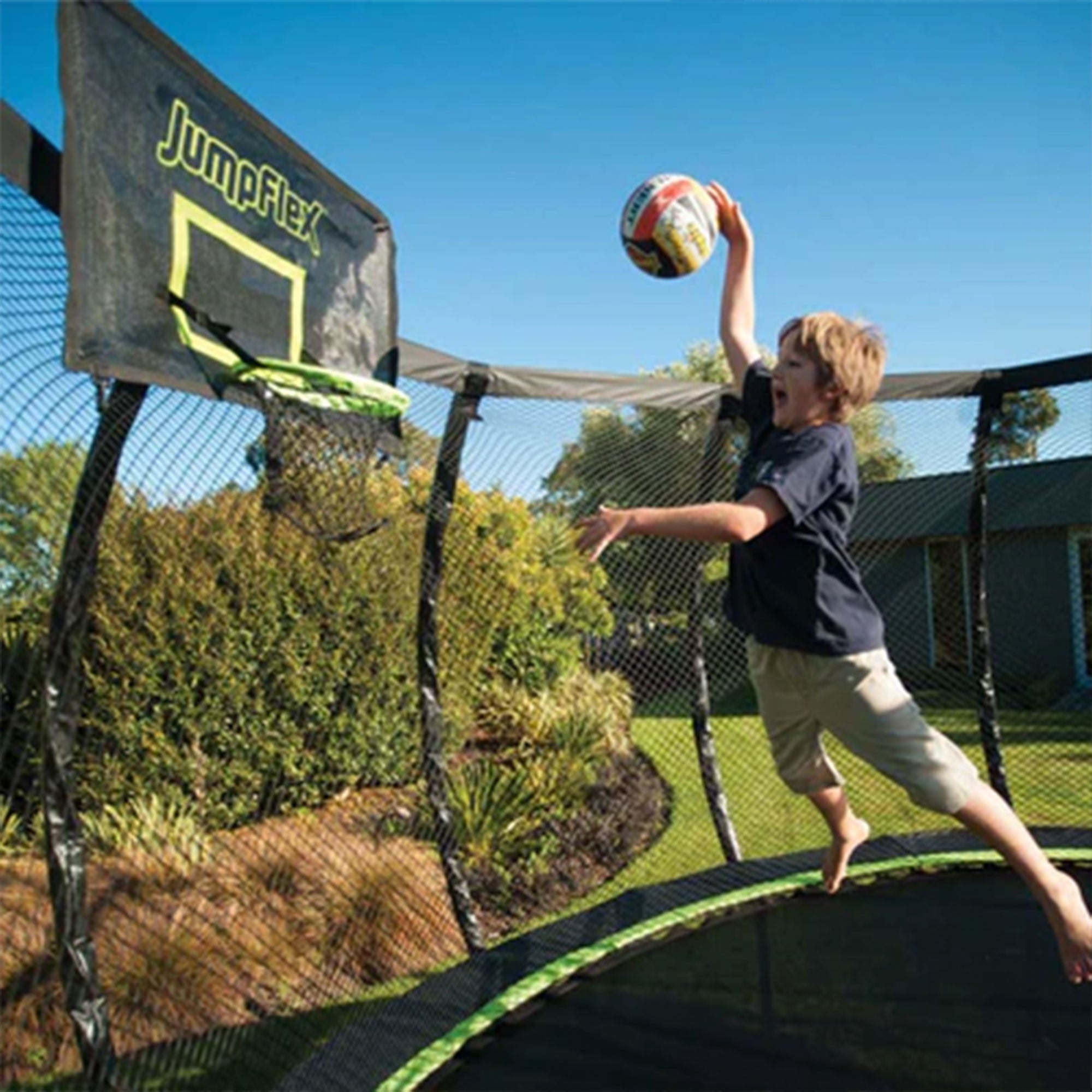 JumpFlex PROJAM Basketball Hoop and Net Attachment for JumpFlex HERO Trampolines - Smart-nests