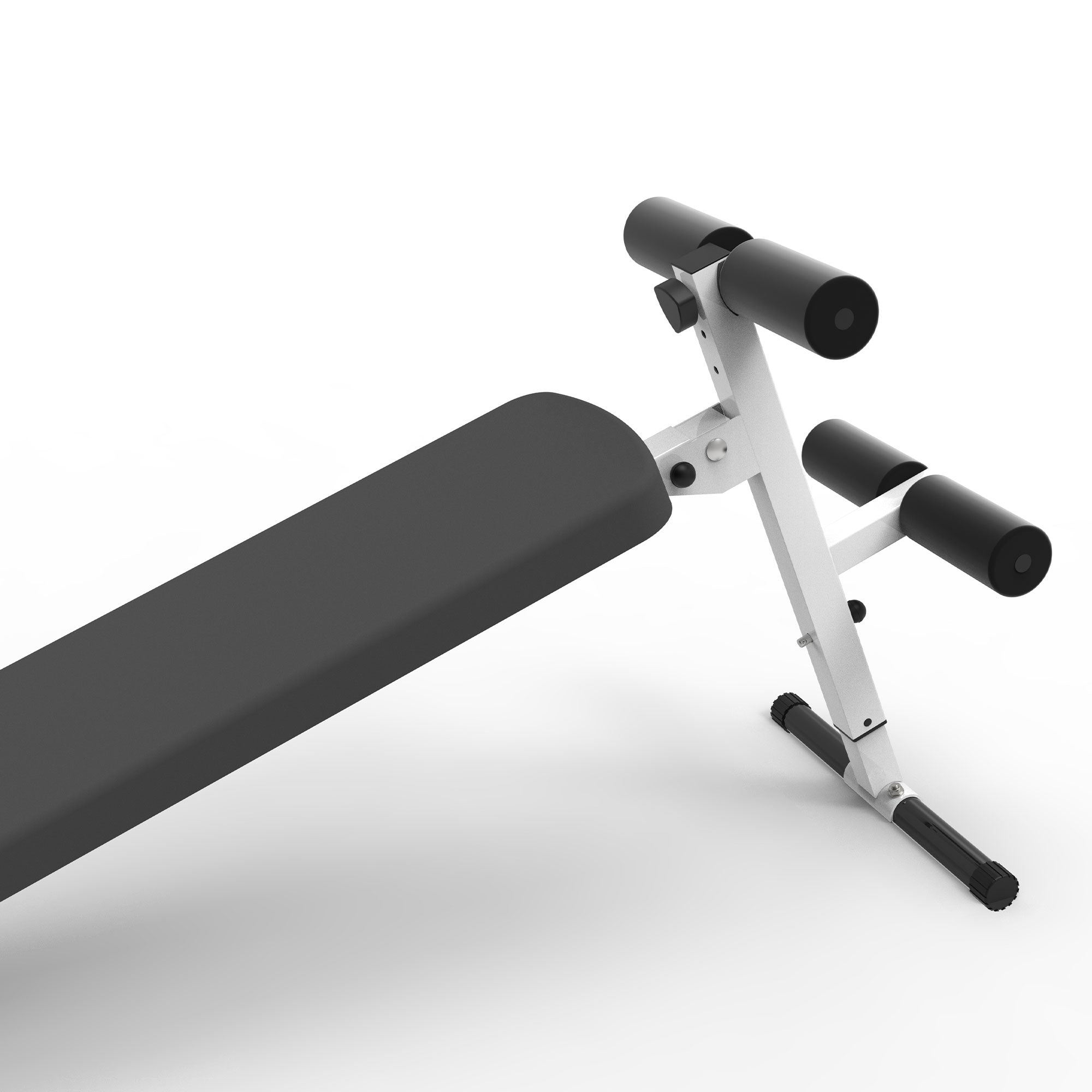 Marcy Folding Utility Bench Slant Board w/Headrest for Home Gym Exercise, White - Smart-nests