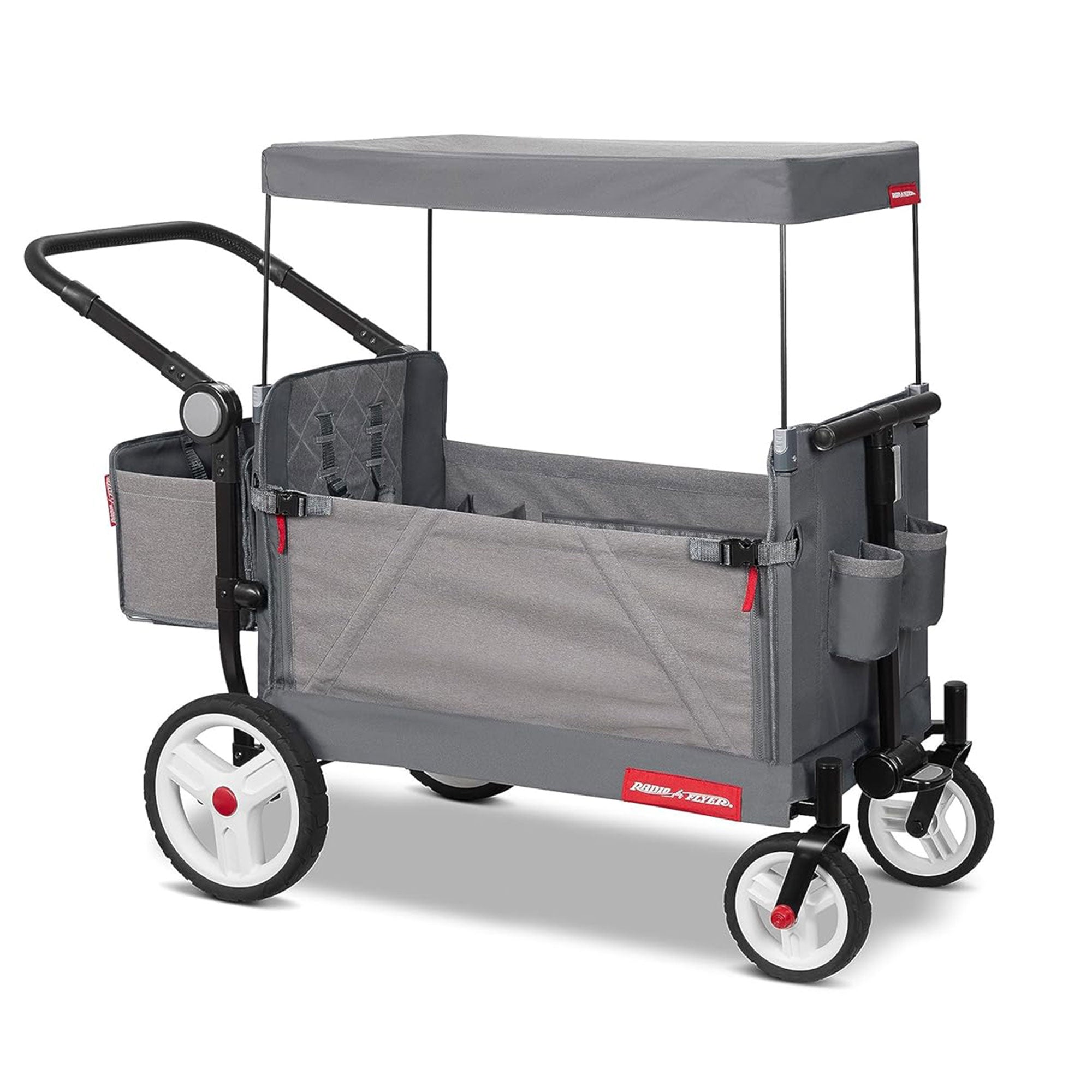 Radio Flyer Odyssey Collapsible Stroll N Wagon with Storage Bag, Light Gray - Smart-nests
