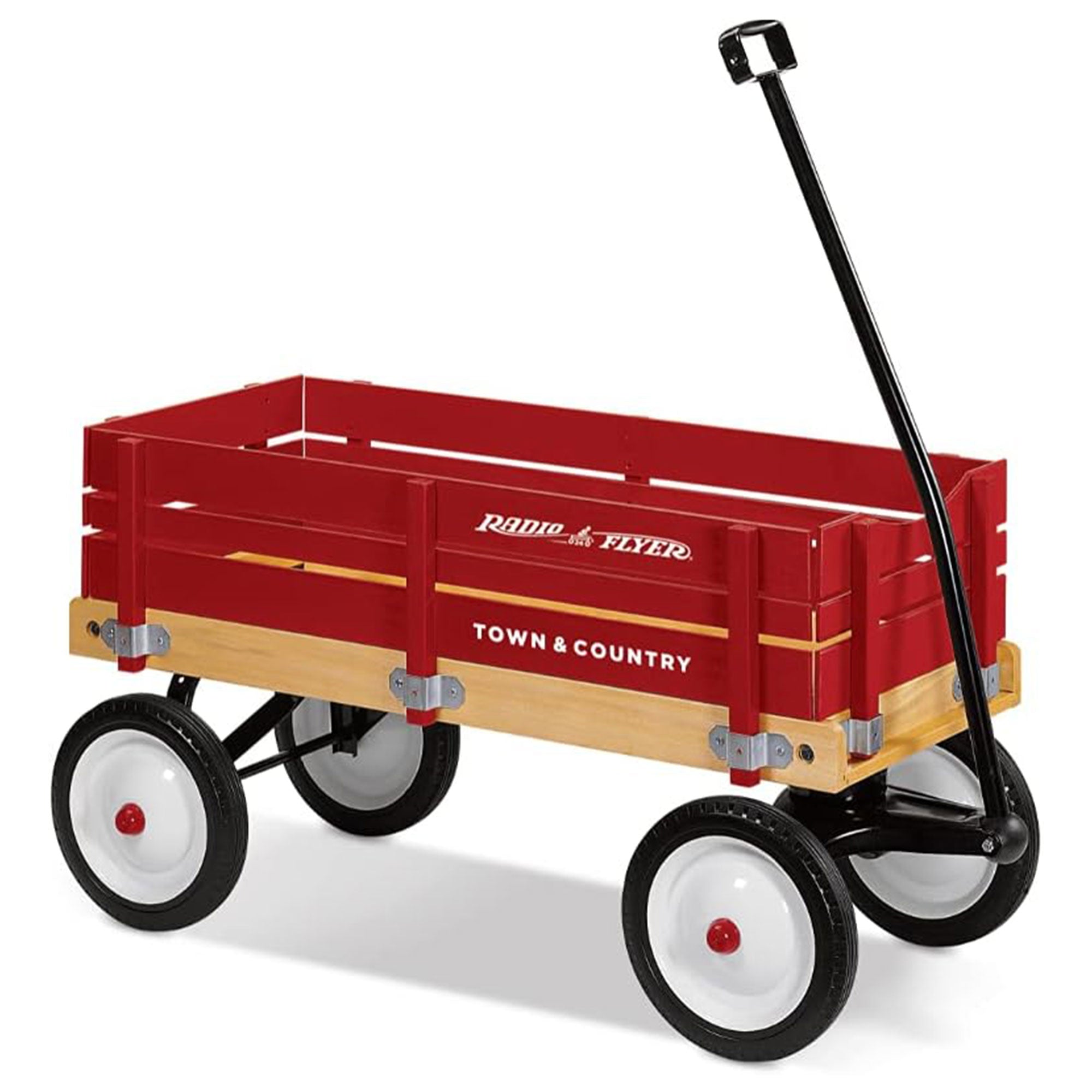 Radio Flyer Town and Country Wooden Kids Wagon with Removable Side Panels, Red - Smart-nests