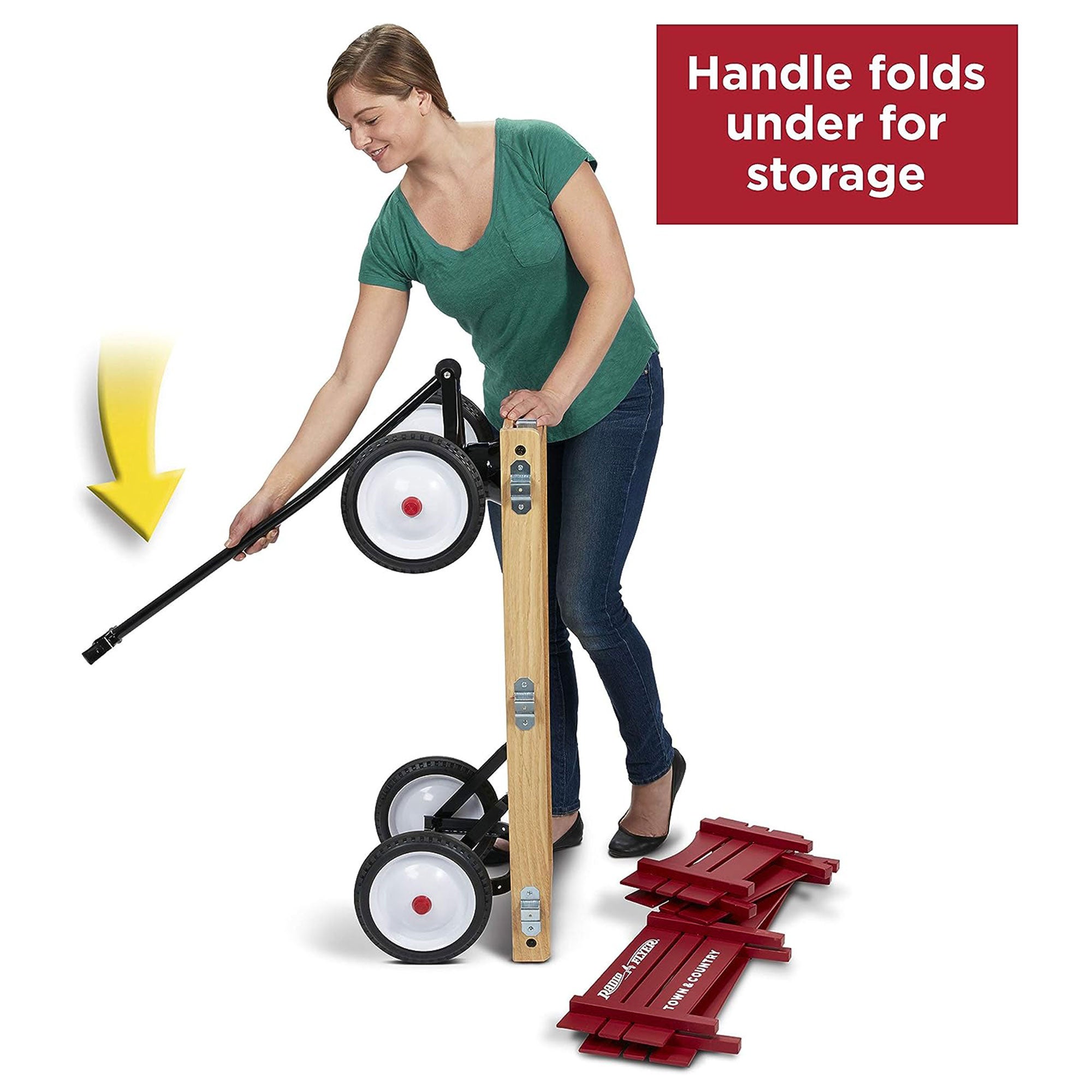 Radio Flyer Town and Country Wooden Kids Wagon with Removable Side Panels, Red - Smart-nests