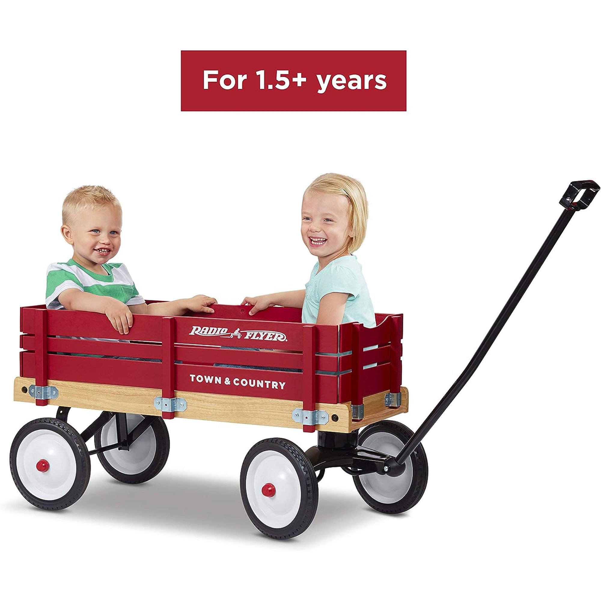 Radio Flyer Town and Country Wooden Kids Wagon with Removable Side Panels, Red - Smart-nests