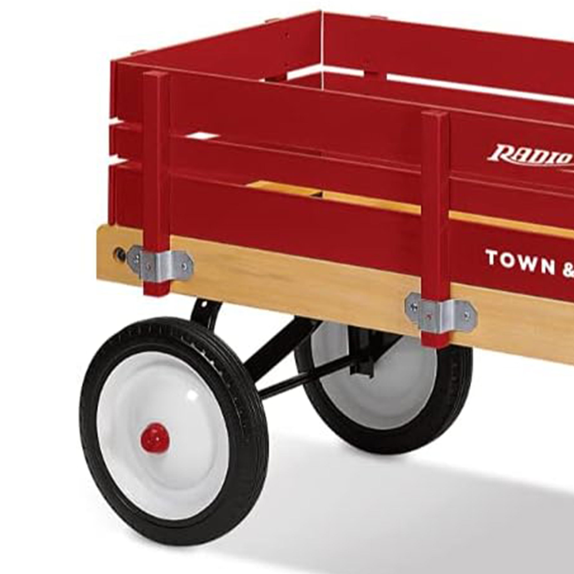 Radio Flyer Town and Country Wooden Kids Wagon with Removable Side Panels, Red - Smart-nests