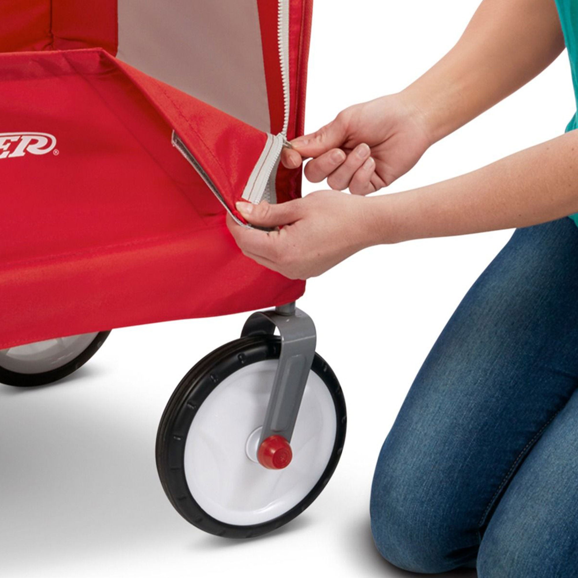 Radio Flyer 3 in 1 EZ Fold Wagon with Canopy, Red - Smart-nests