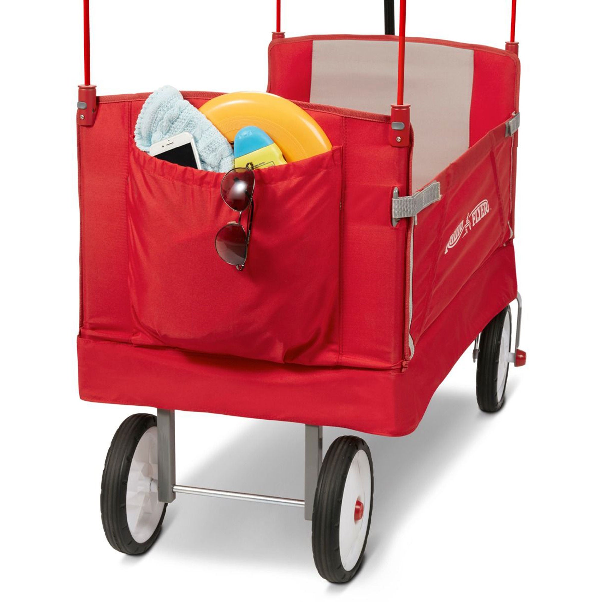 Radio Flyer 3 in 1 EZ Fold Wagon with Canopy, Red - Smart-nests