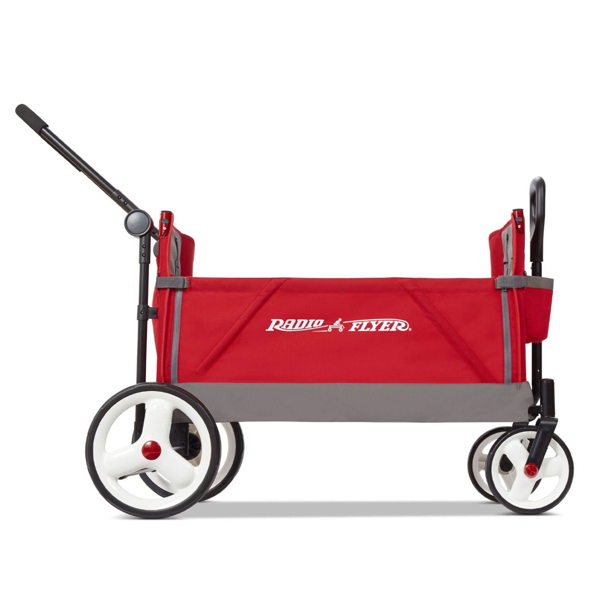 Radio Flyer Convertible Stroll N Wagon with Push and Pull Handle, Red/Black - Smart-nests