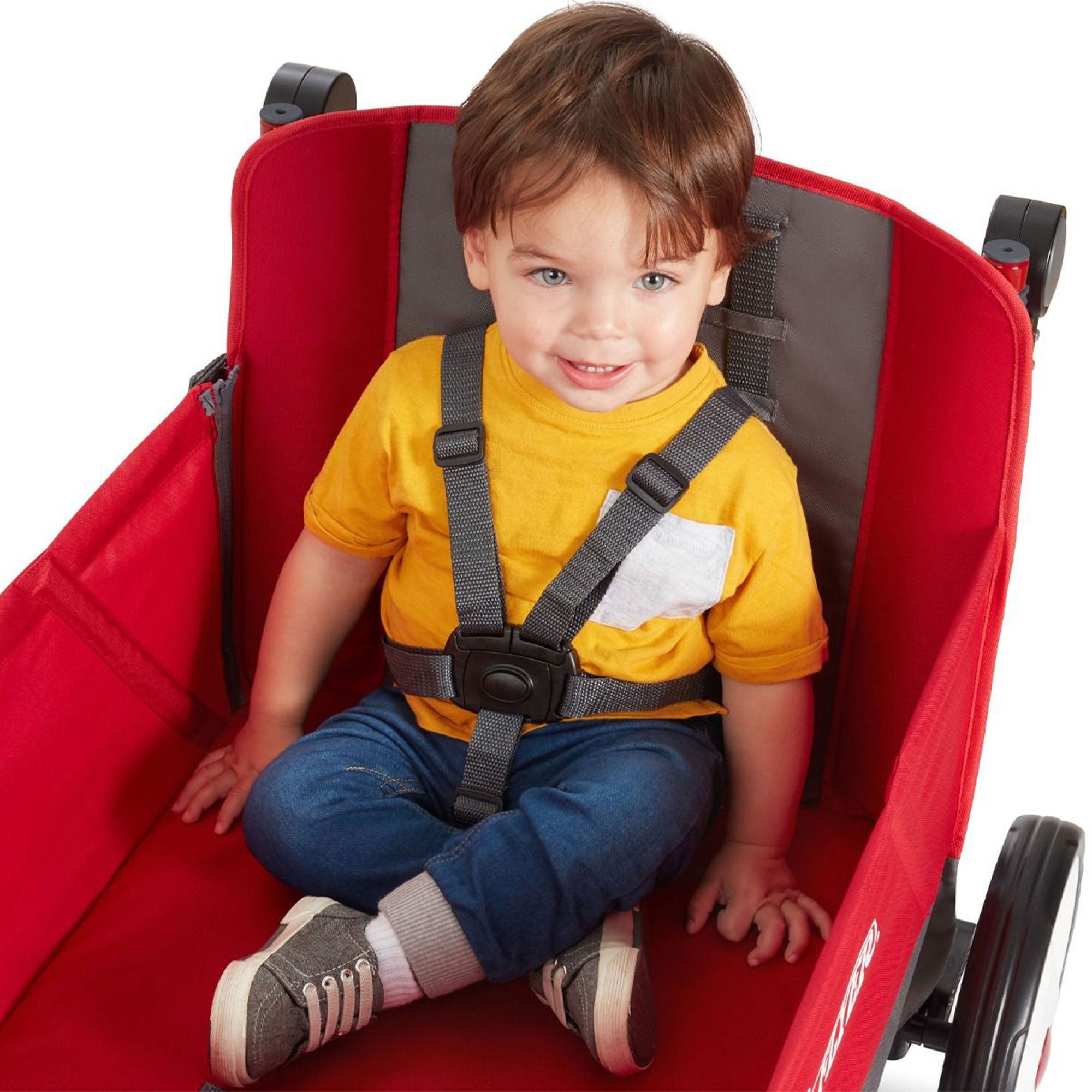 Radio Flyer Convertible Stroll N Wagon with Push and Pull Handle, Red/Black - Smart-nests