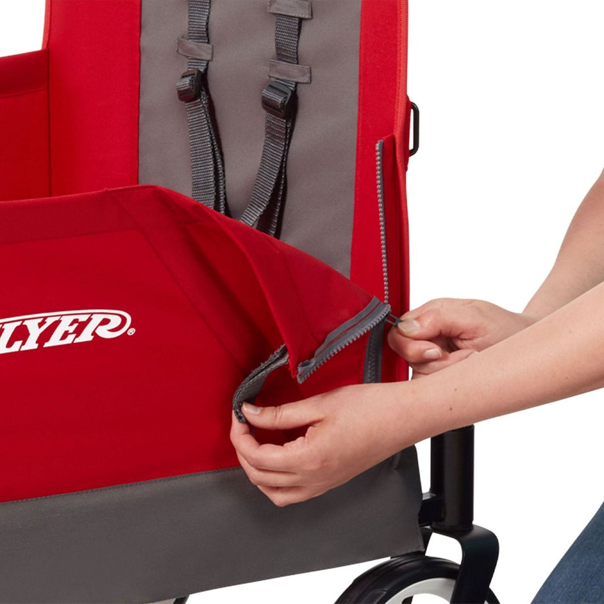 Radio Flyer Convertible Stroll N Wagon with Push and Pull Handle, Red/Black - Smart-nests