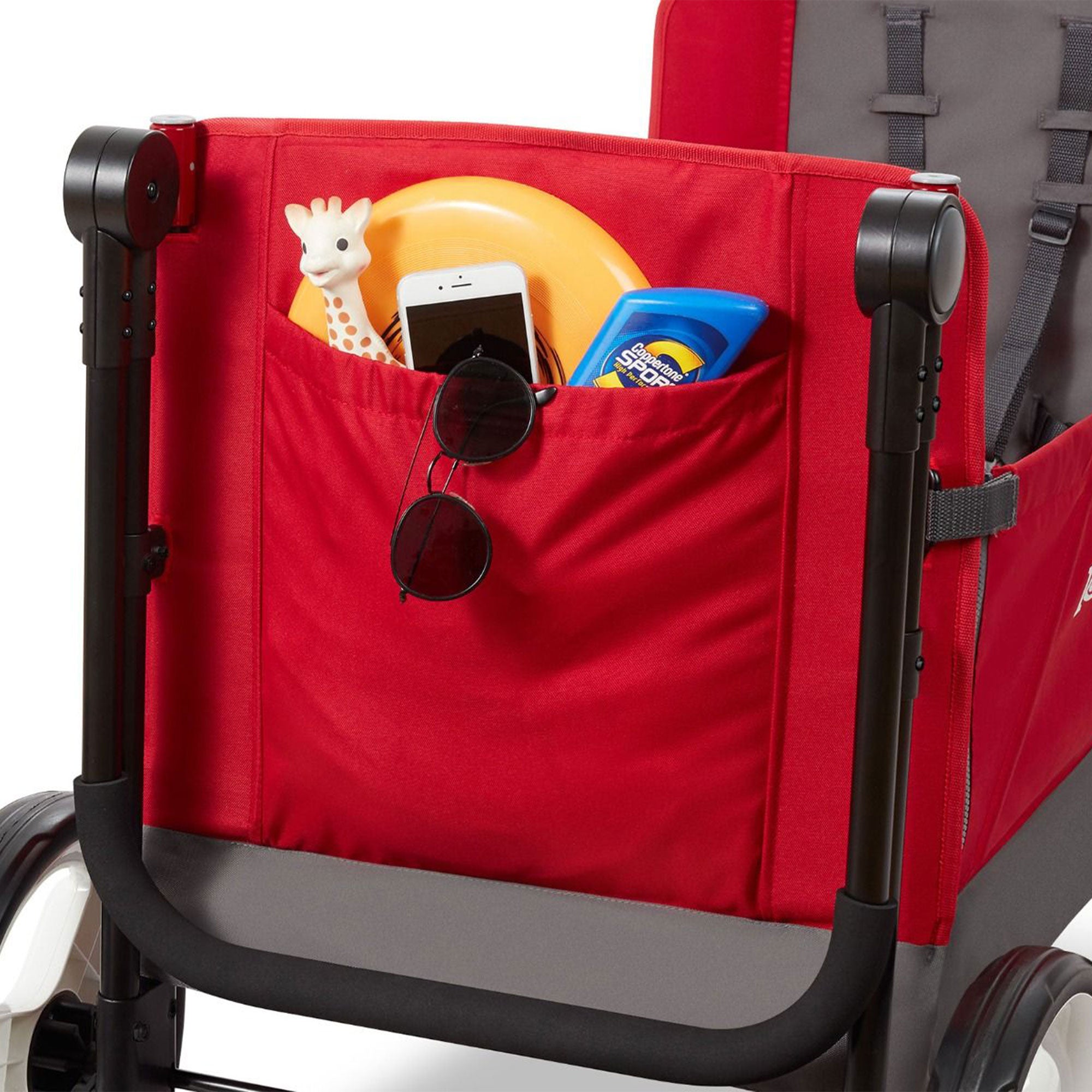 Radio Flyer Convertible Stroll N Wagon with Push and Pull Handle, Red/Black - Smart-nests