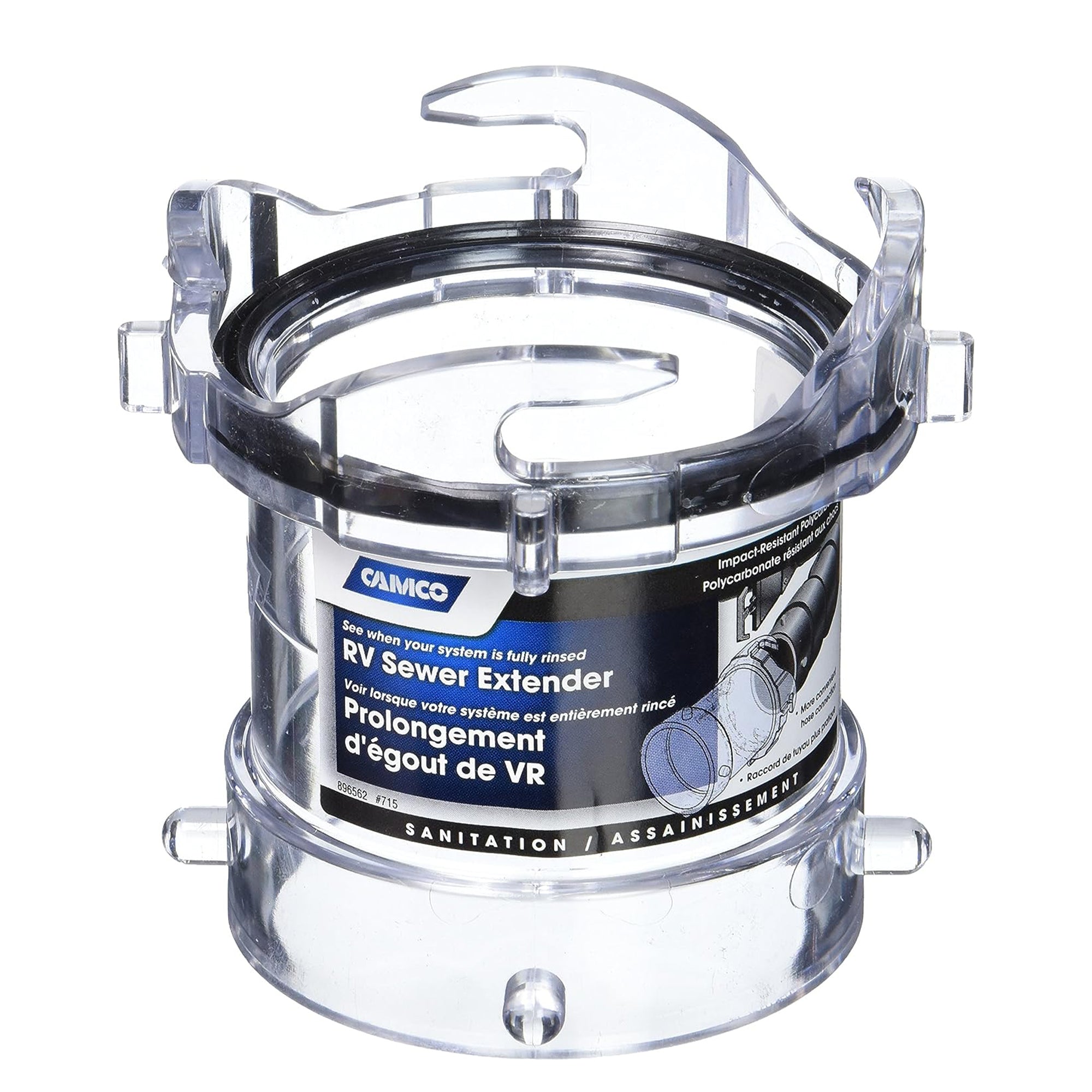 Camco 3.5" Non-Restrictive RV Sewer Hose Outlet Extender, Clear Plastic Adapter - Smart-nests