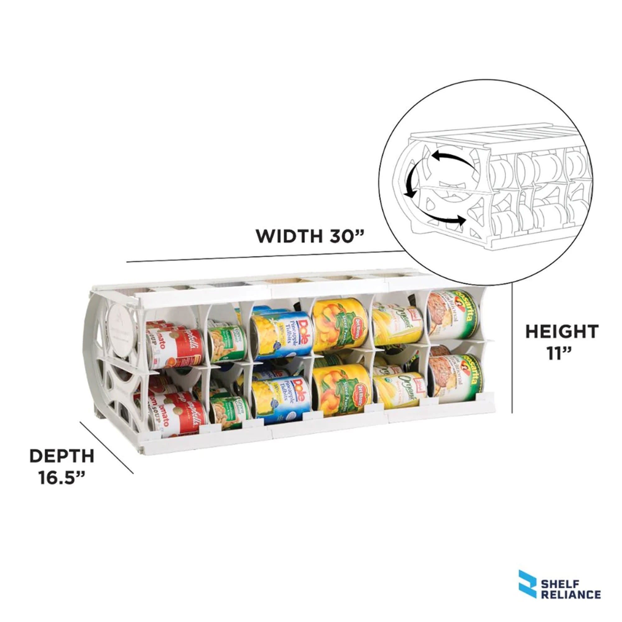 Shelf Reliance Cansolidator 60 Can Rotating Canned Food & Soda Storage, USA Made - Smart-nests