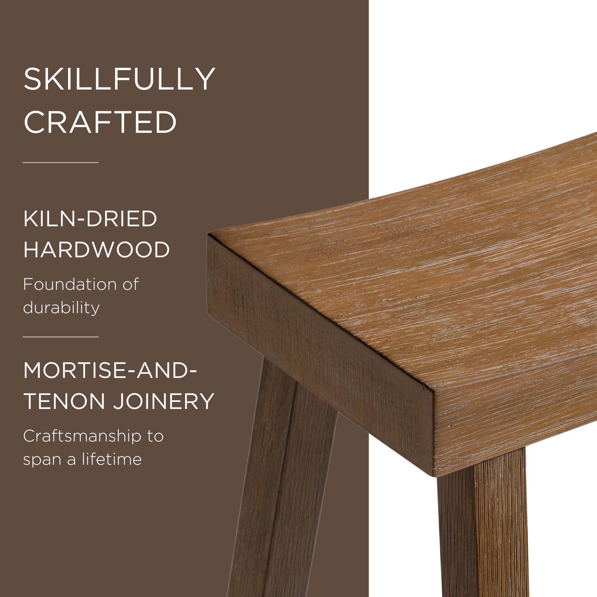 Maven Lane Vincent Wooden Rustic Aesthetic Kitchen Bar Stool, Set of 3 - Smart-nests