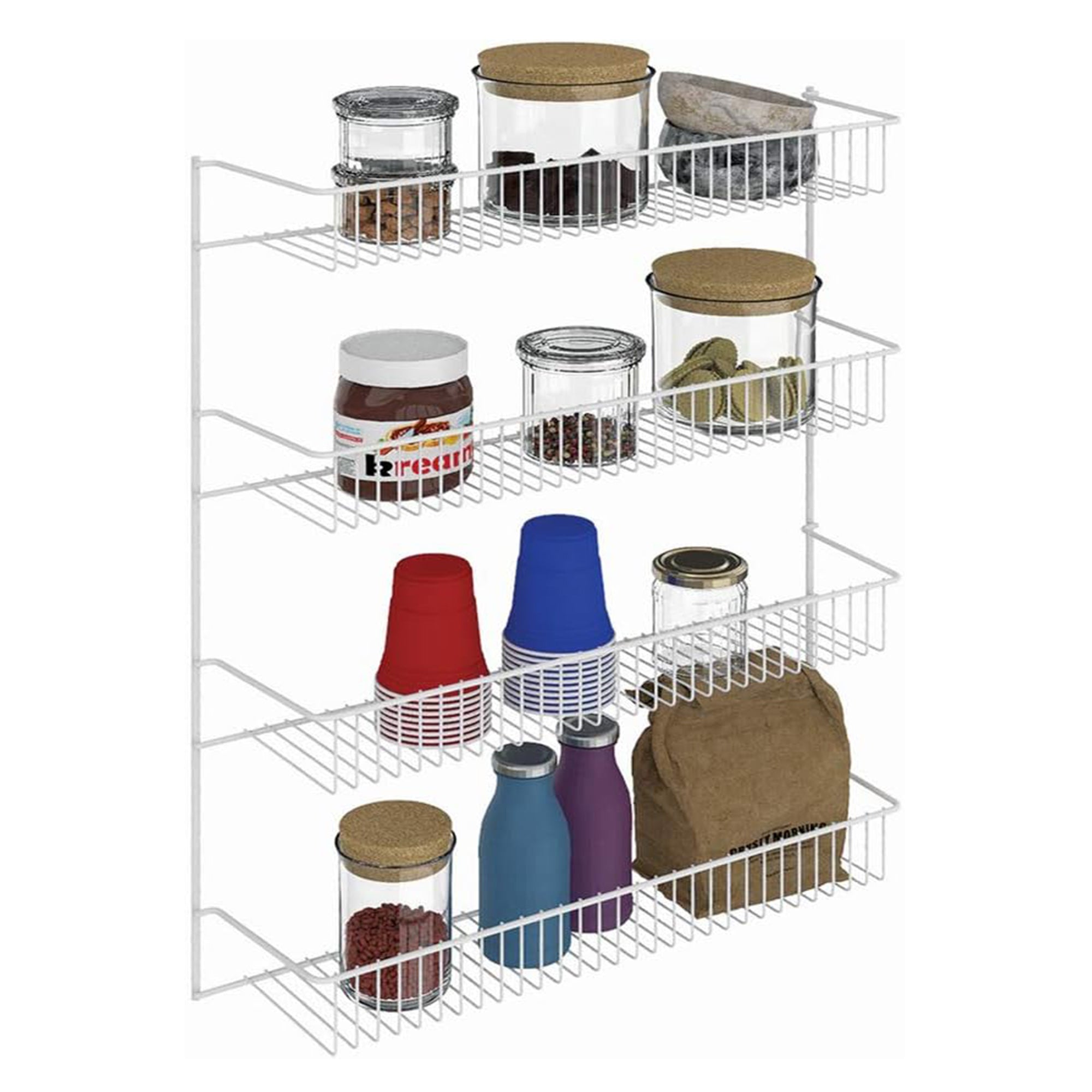 ClosetMaid 4 Tier Door or Wall Mount Rack Organizer for Home and Kitchen, White - Smart-nests