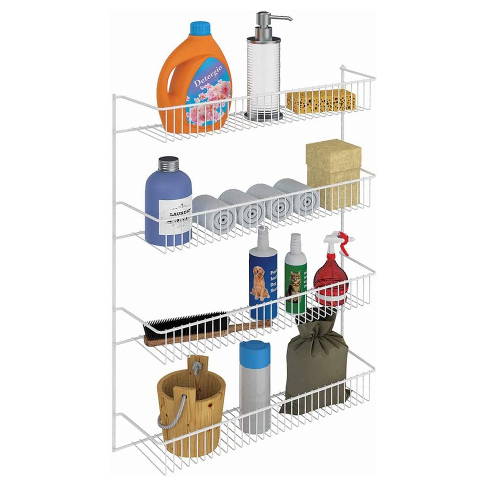ClosetMaid 4 Tier Door or Wall Mount Rack Organizer for Home and Kitchen, White - Smart-nests