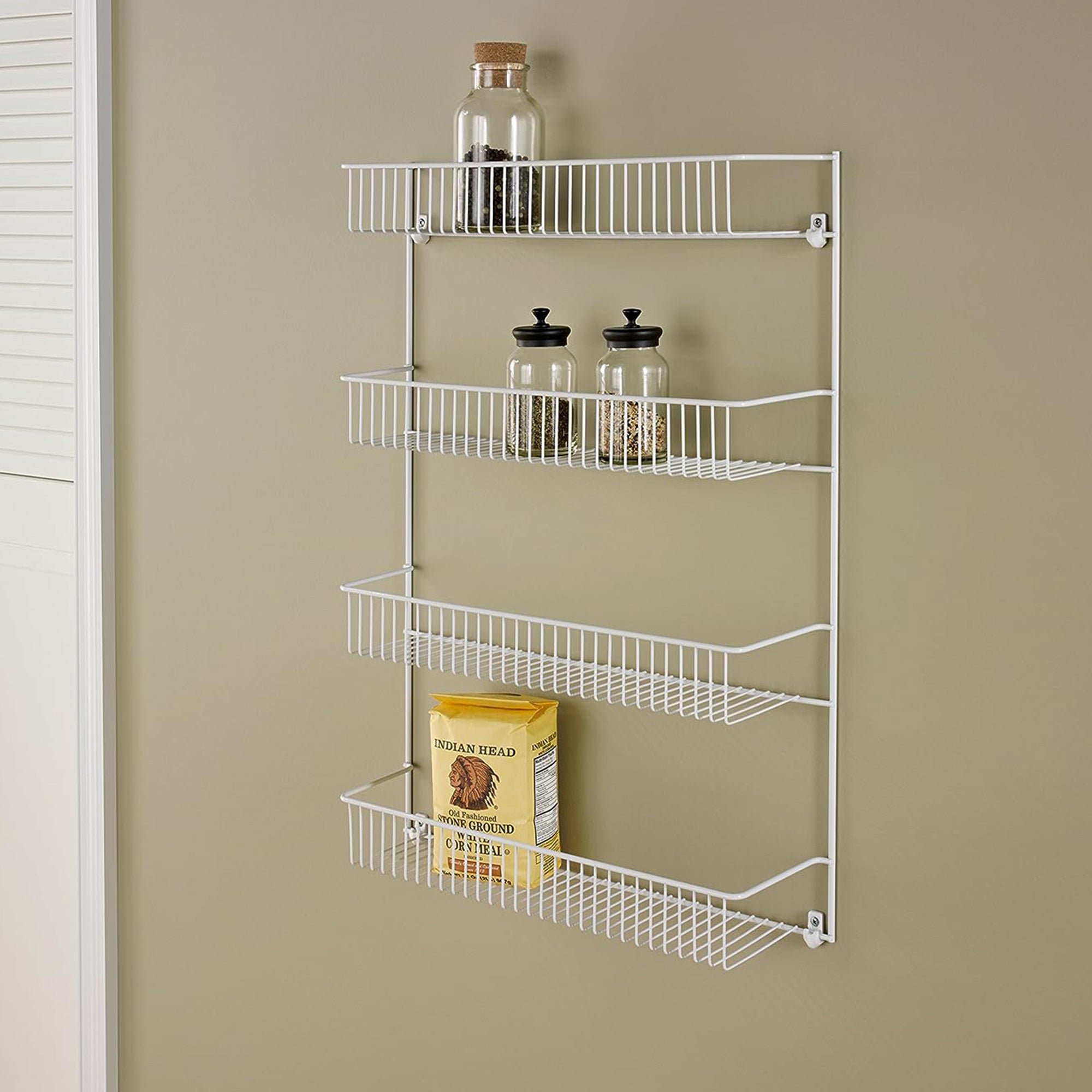 ClosetMaid 4 Tier Door or Wall Mount Rack Organizer for Home and Kitchen, White - Smart-nests