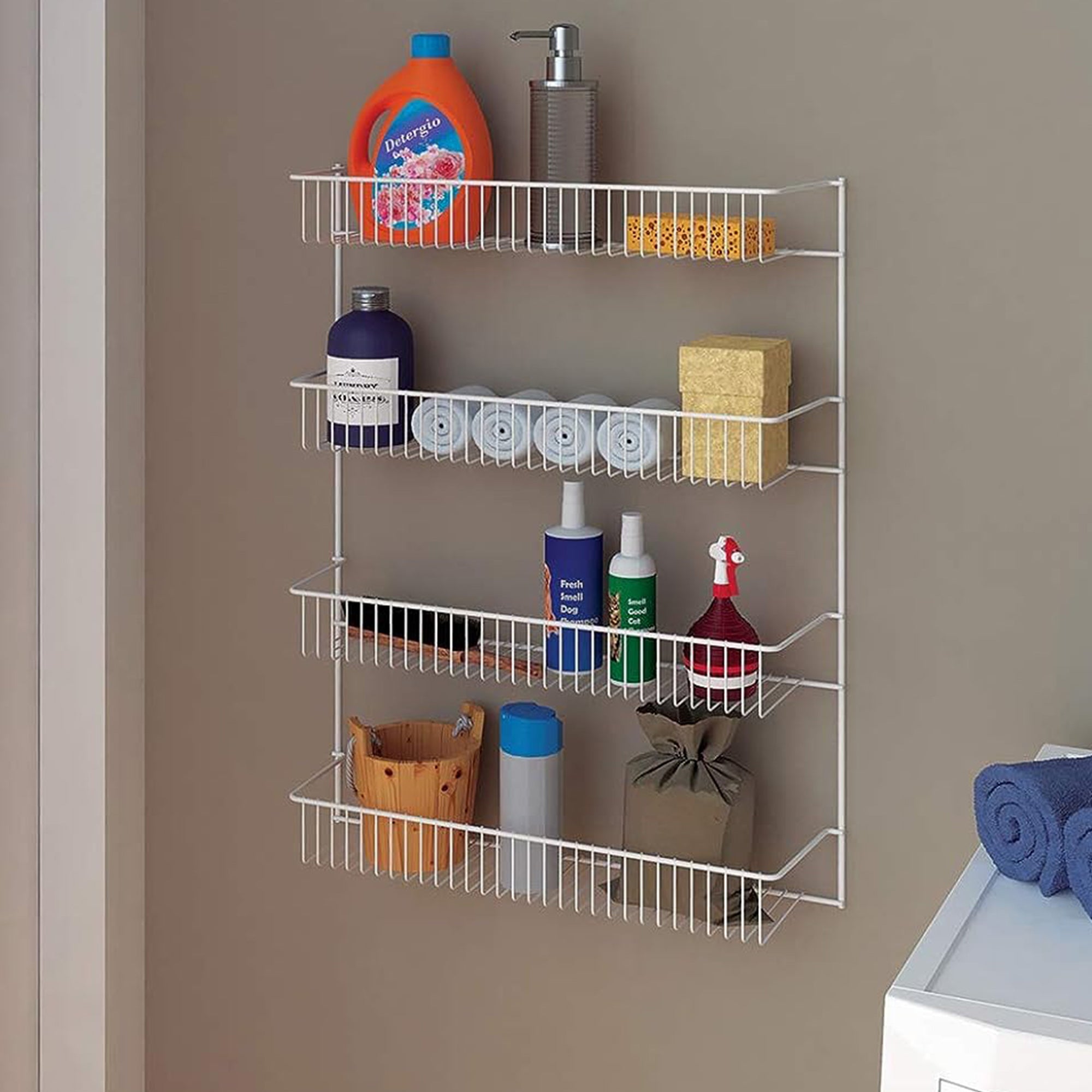 ClosetMaid 4 Tier Door or Wall Mount Rack Organizer for Home and Kitchen, White - Smart-nests