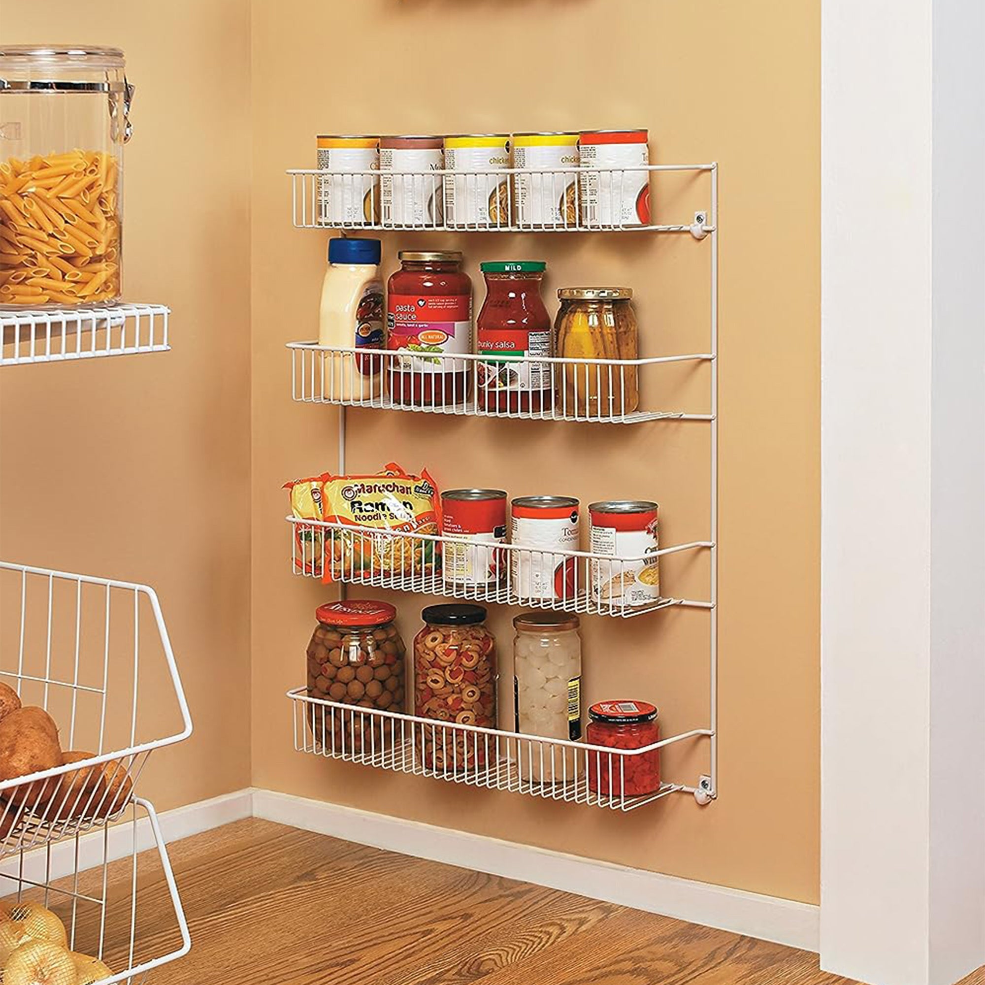 ClosetMaid 4 Tier Door or Wall Mount Rack Organizer for Home and Kitchen, White - Smart-nests