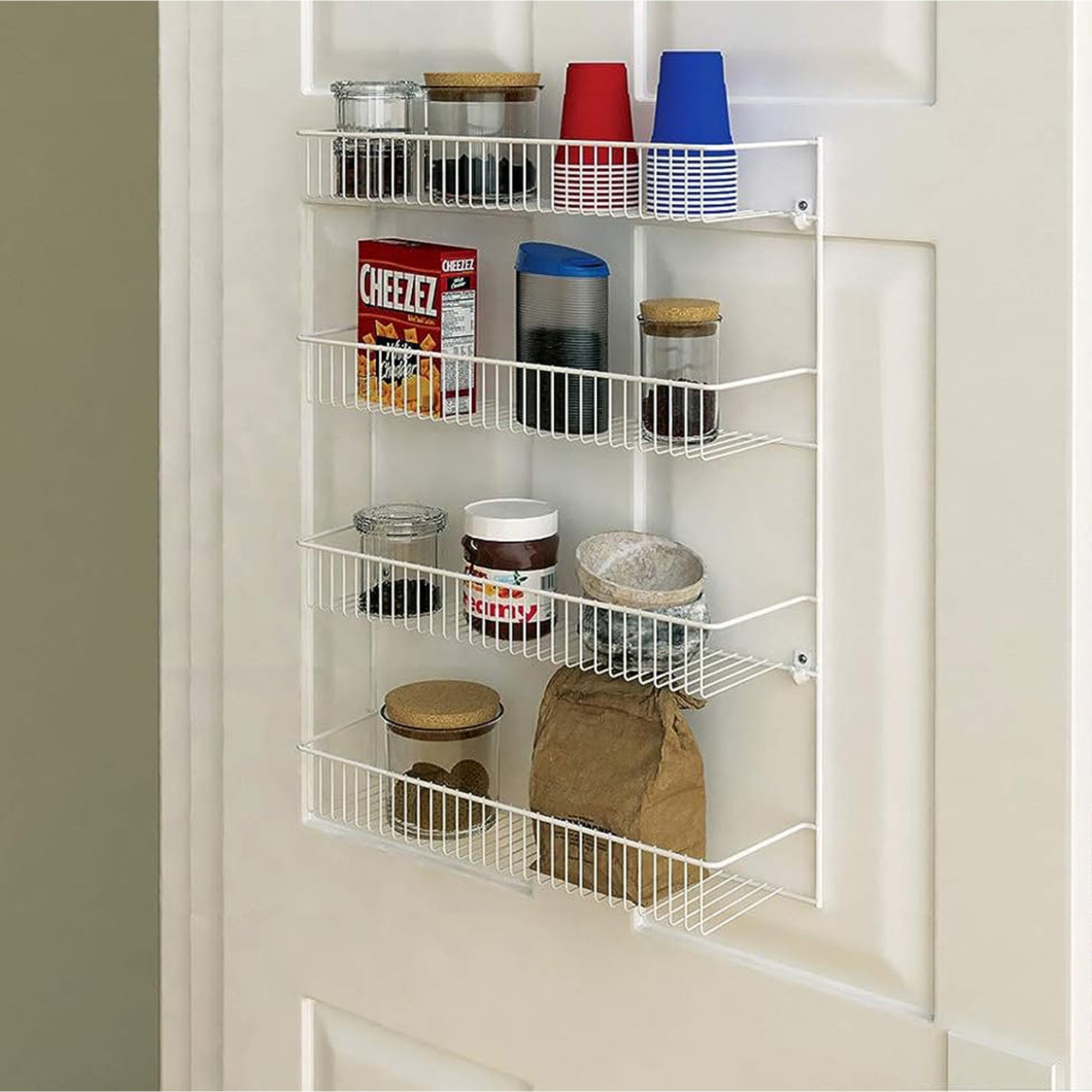 ClosetMaid 4 Tier Door or Wall Mount Rack Organizer for Home and Kitchen, White - Smart-nests