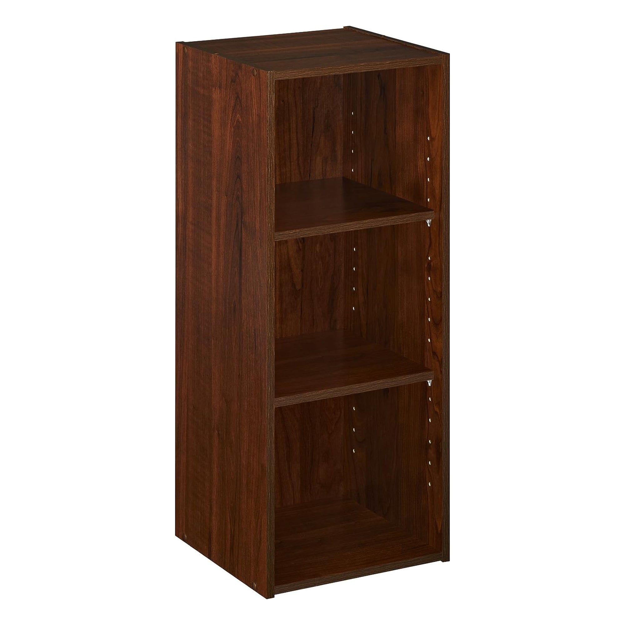 ClosetMaid 3 Tier Wooden Storage Organizer w/2 Adjustable Shelves, Dark Cherry - Smart-nests