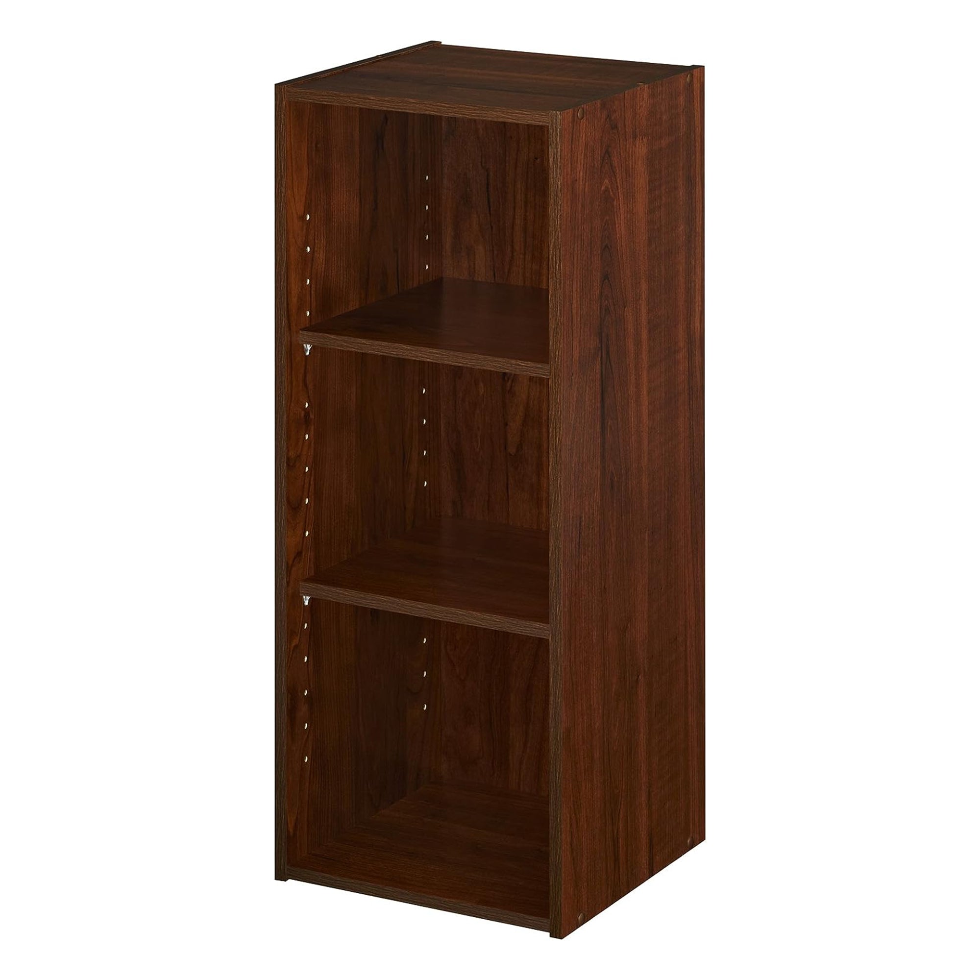 ClosetMaid 3 Tier Wooden Storage Organizer w/2 Adjustable Shelves, Dark Cherry - Smart-nests