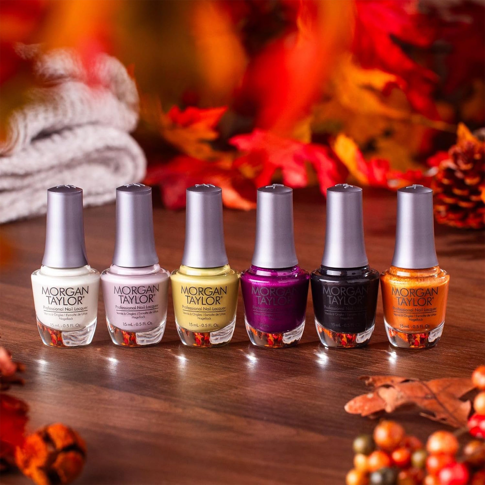 Morgan Taylor Fall 2023 Change of Pace Nail Lacquer Polish Manicure Set 6 Pack