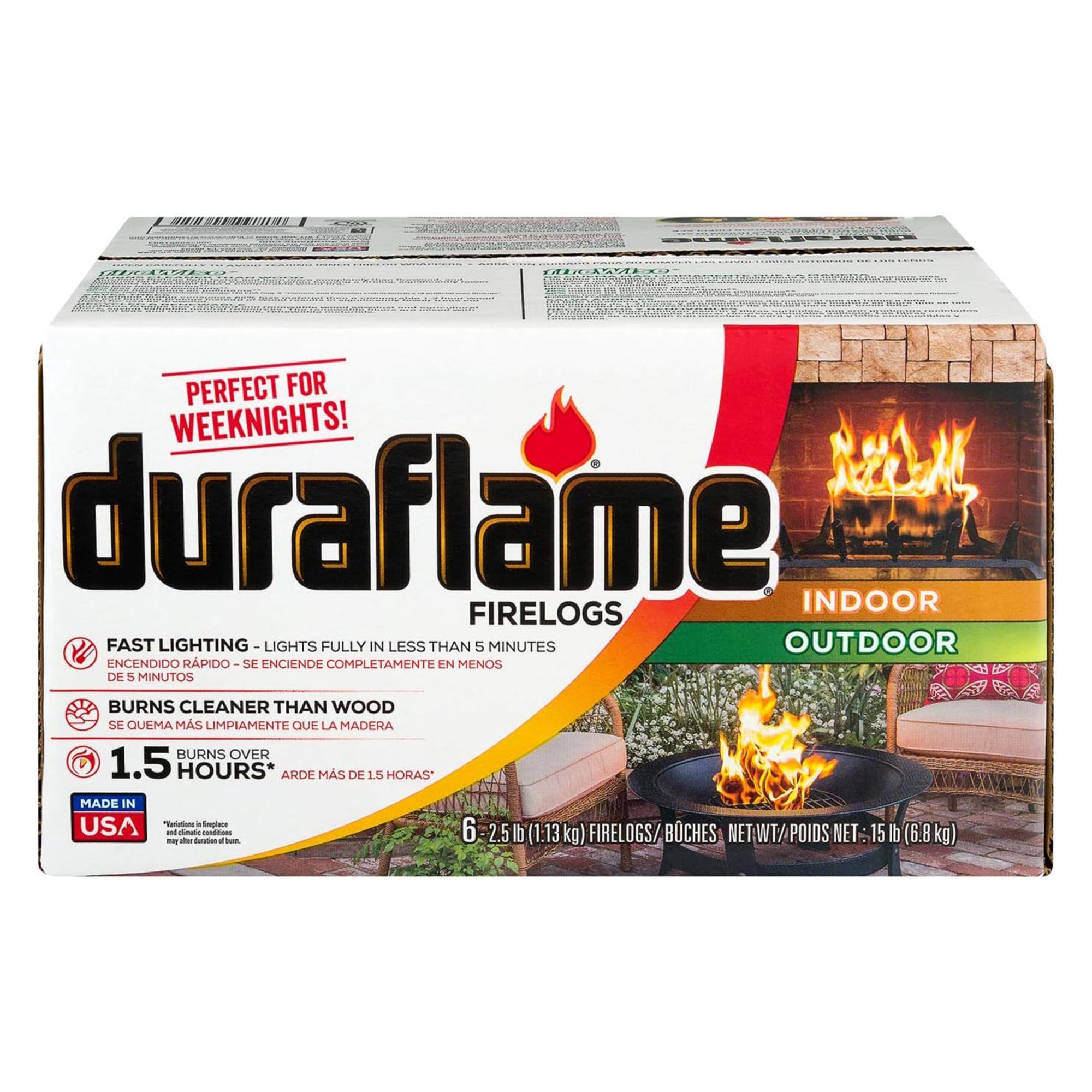 Duraflame 2.5 lbs Indoor Outdoor Fireplace Pit Firelog 3 Hr Burn Time (12 Pack) - Smart-nests