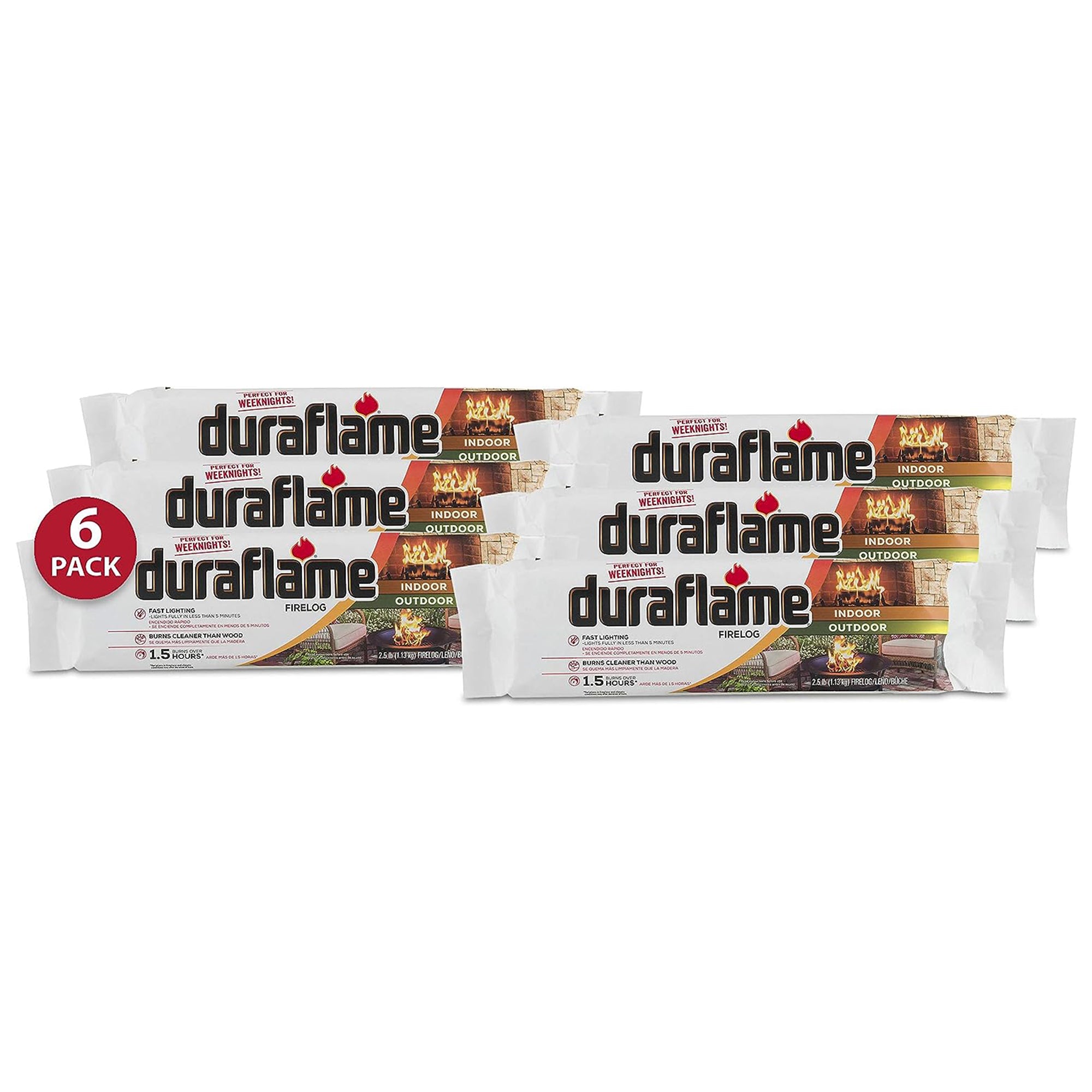 Duraflame 2.5 lbs Indoor Outdoor Fireplace Pit Firelog 3 Hr Burn Time (12 Pack) - Smart-nests